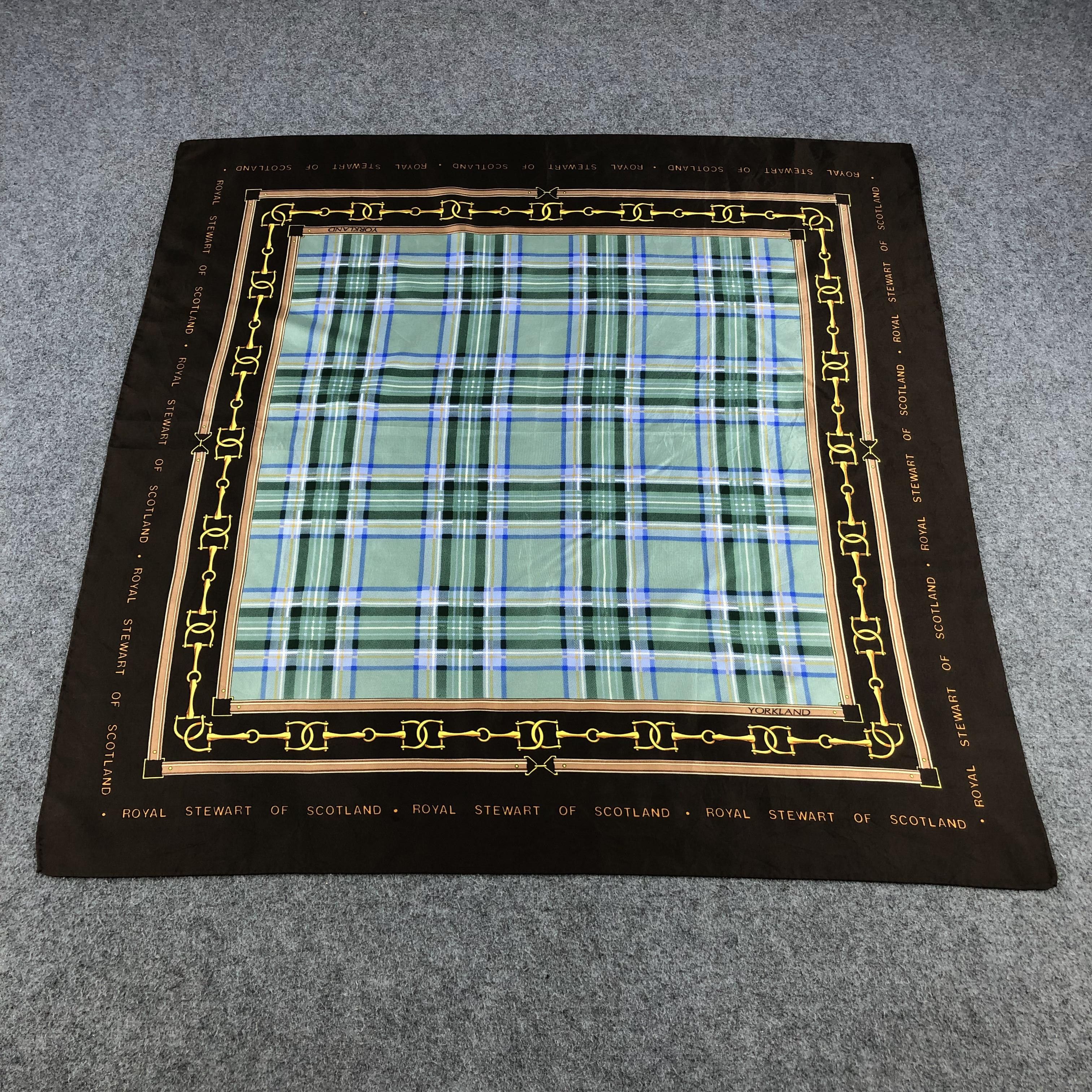 Japanese Brand Yorkland Tartan Silk Scarf M380 Size ONE SIZE - 2 Thumbnail