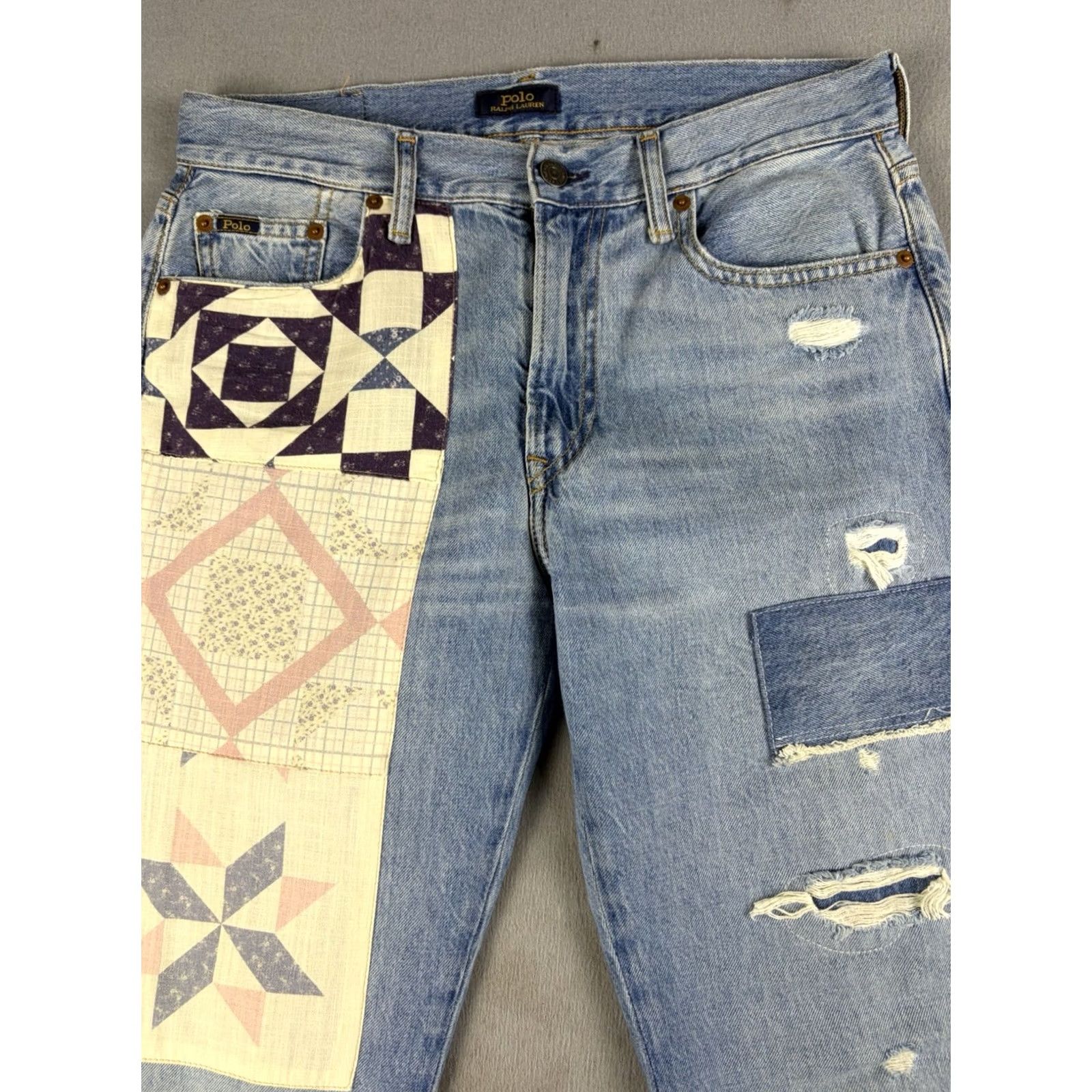 Polo Ralph Lauren Polo Ralph Lauren Jeans Women’s 27 Blue Denim Patchwork Avery Boyfriend Regular Inseam 26 Women Mens Size 27" / US 4 / IT 40 - 2 Thumbnail