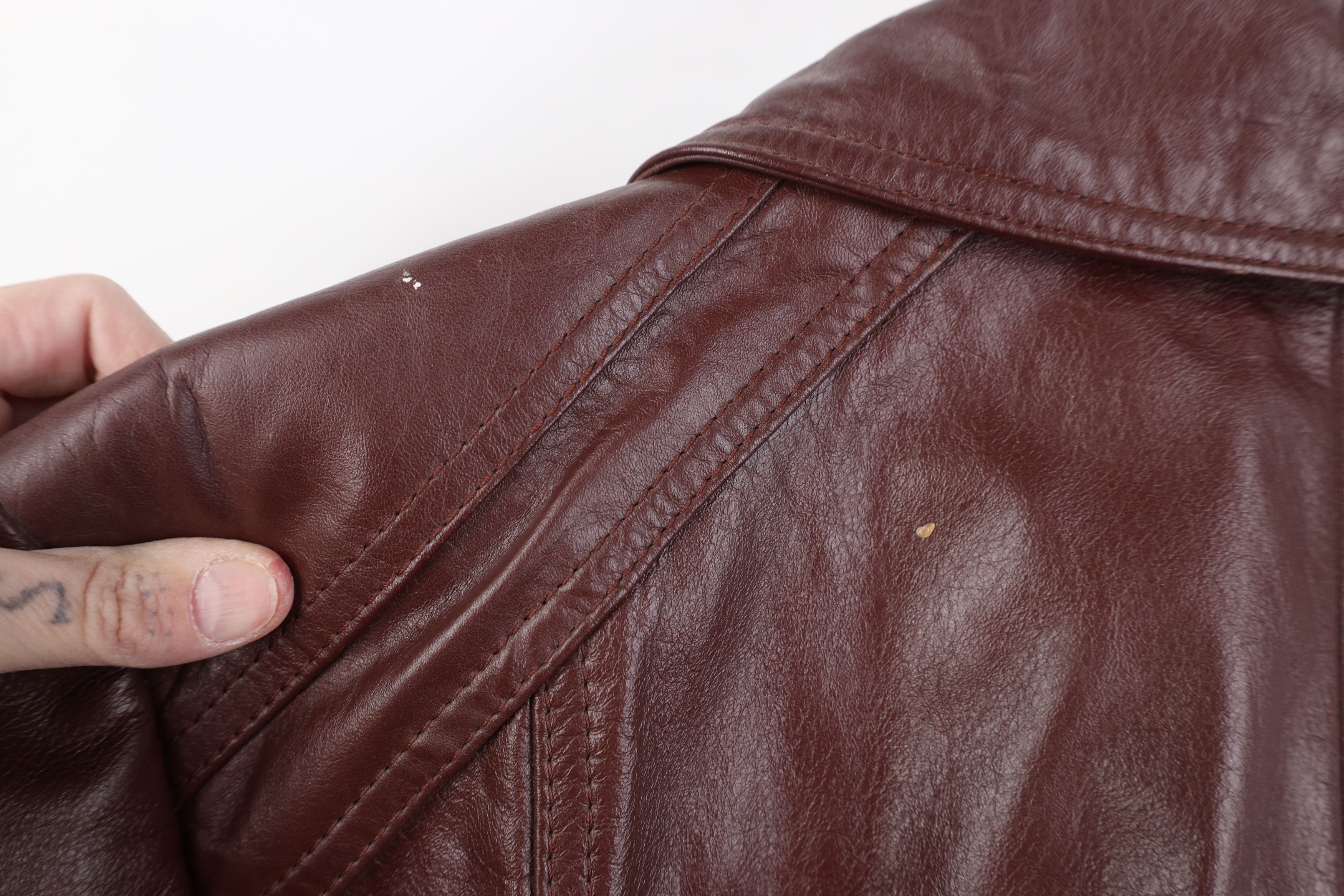 Vintage Vintage 70s Streetwear Belted Cow Leather Trench Coat Size 3XL / US 20-22 - 12 Thumbnail