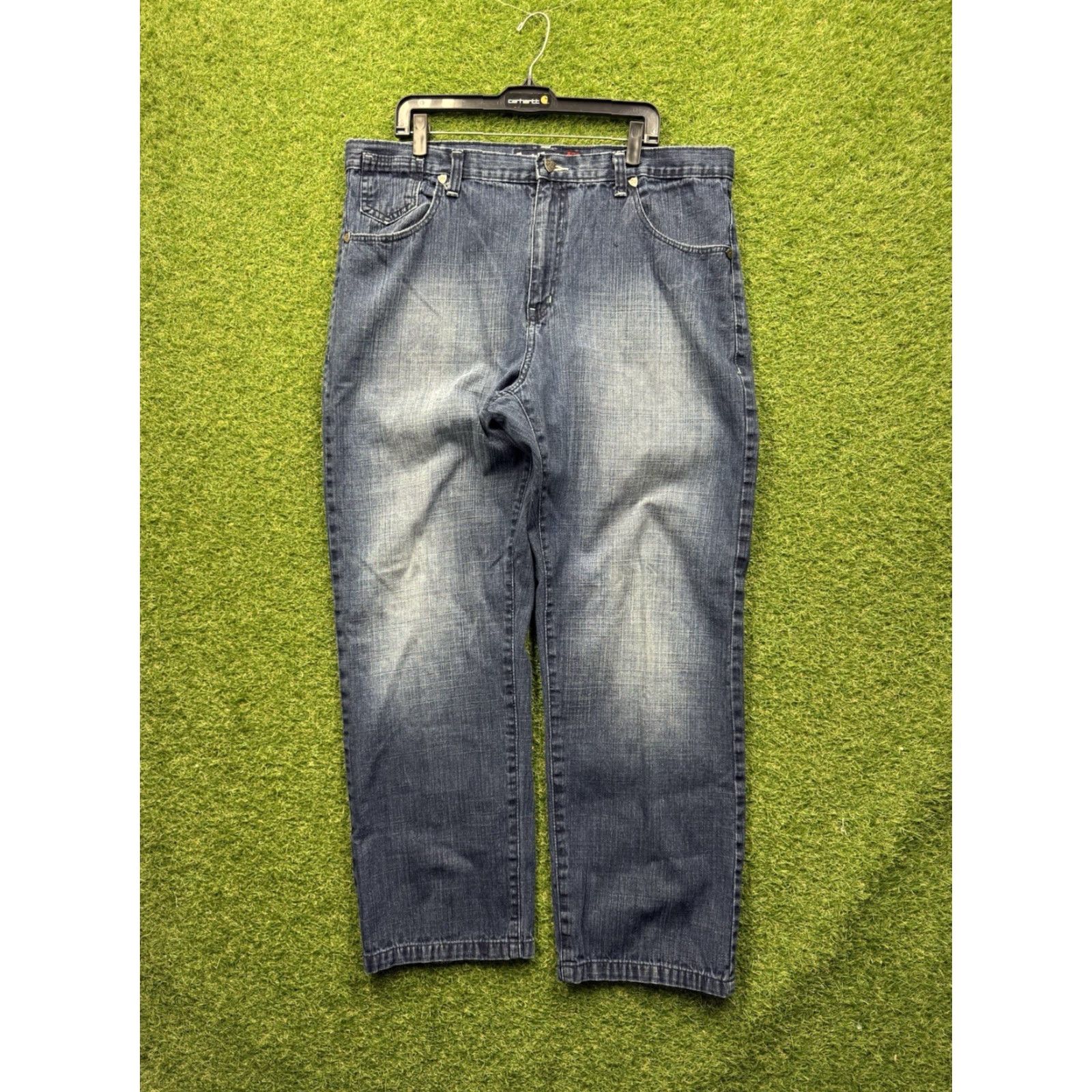 Vintage VINTAGE Helix Jeans Mens 40x32 Slim Straight Leg Baggy Grunge Punk Blue Denim Size US 40 / EU 56 - 2 Thumbnail