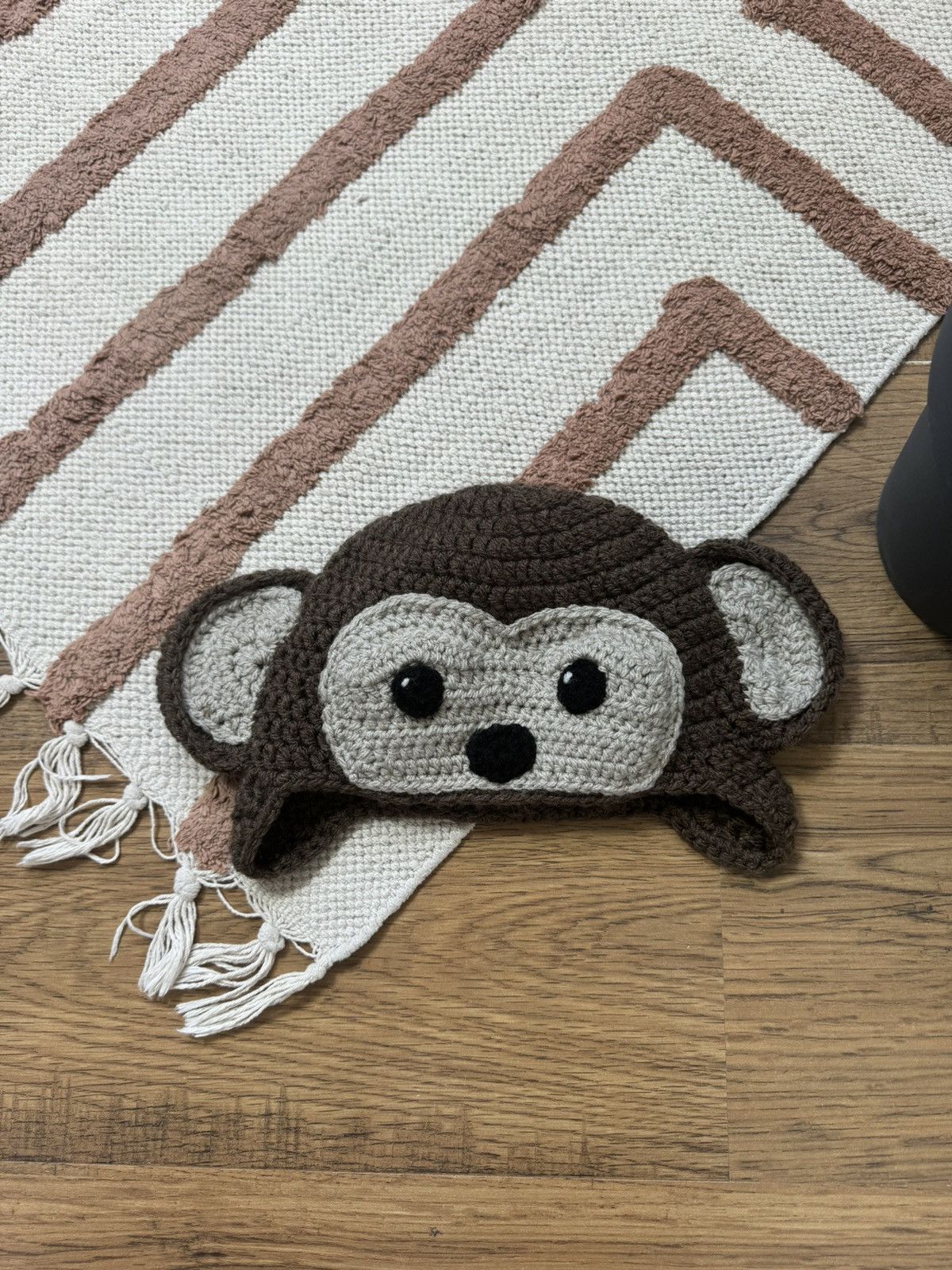 Vintage 🐒 MONKEY HAND KNITTED AVIATOR HAT Size ONE SIZE - 3 Thumbnail
