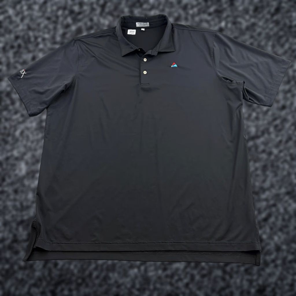 Peter Millar Peter Millar Summer Comfort Polo Shirt Mens 2XL Black Solid Matrix Logo Golf Shirt Size US XXL / EU 58 / 5 - 1 Thumbnail