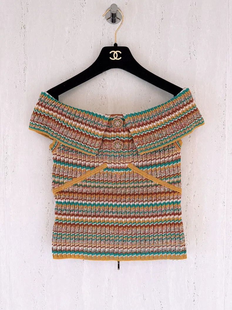 Chanel Chanel Cuba Series Colourful off-the-shoulder knitted shor Size XXS / US 00 / IT 34 - 1 Thumbnail