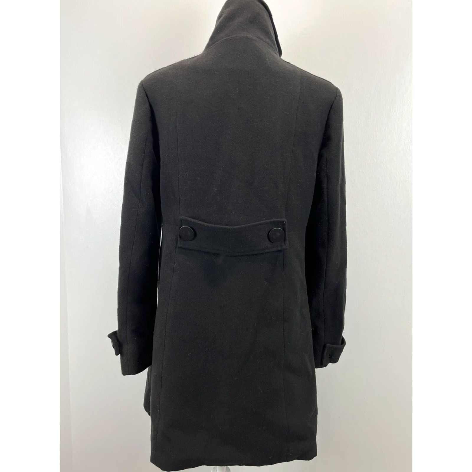 Nordstrom Womens Nordstrom Sashimi Black Coat Jacket Sz M GUC Double Breasted Size M / US 6-8 / IT 42-44 - 3 Thumbnail