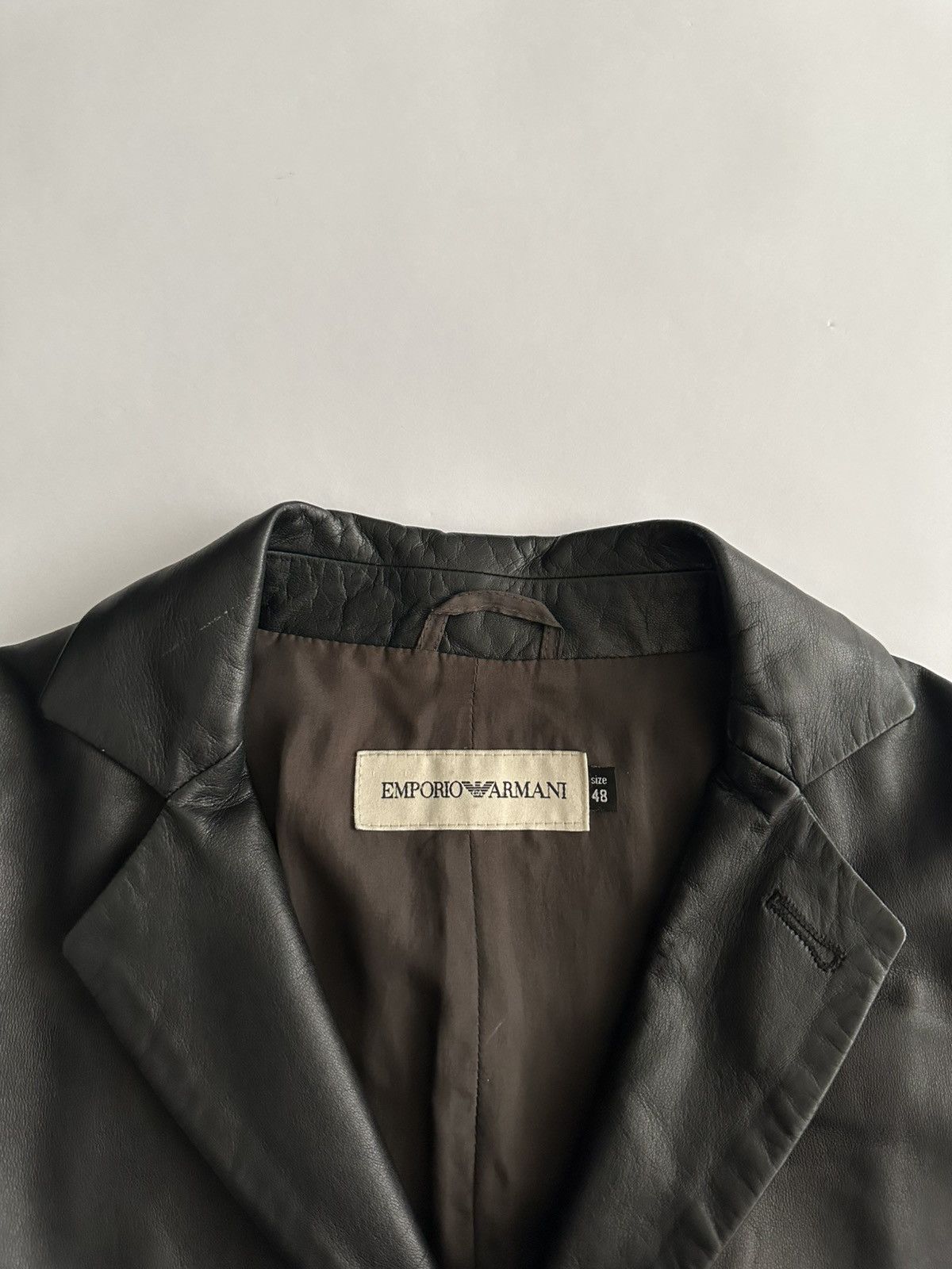 Emporio Armani Emporio Armani Leather Blazer Size US M / EU 48-50 / 2 - 7 Thumbnail
