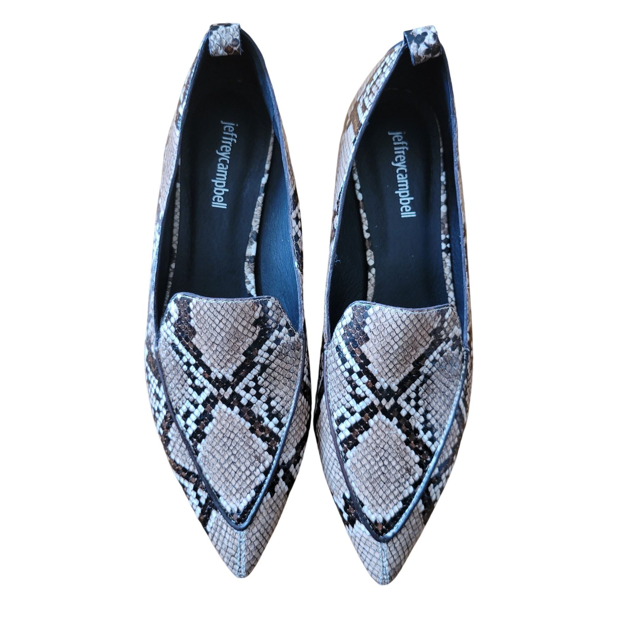 Jeffrey Campbell Jeffrey Campbell 8.5 Snake Print Pointed Toe Loafers Wooden Size US 8.5 / IT 38.5 - 2 Thumbnail