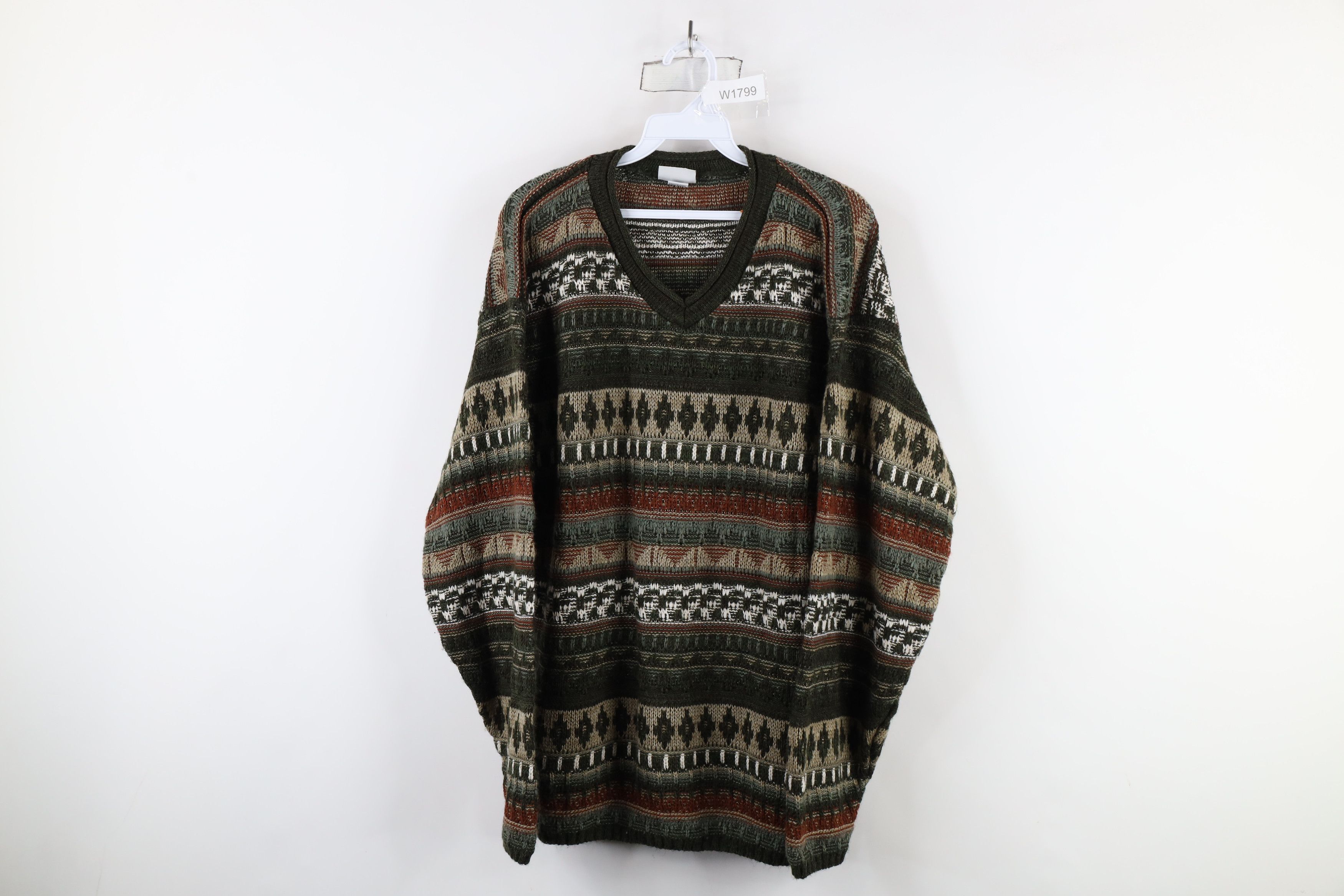 Vintage Vintage 90s Streetwear Fair Isle Marled Knit Sweater USA Size US L / EU 52-54 / 3 - 1 Thumbnail