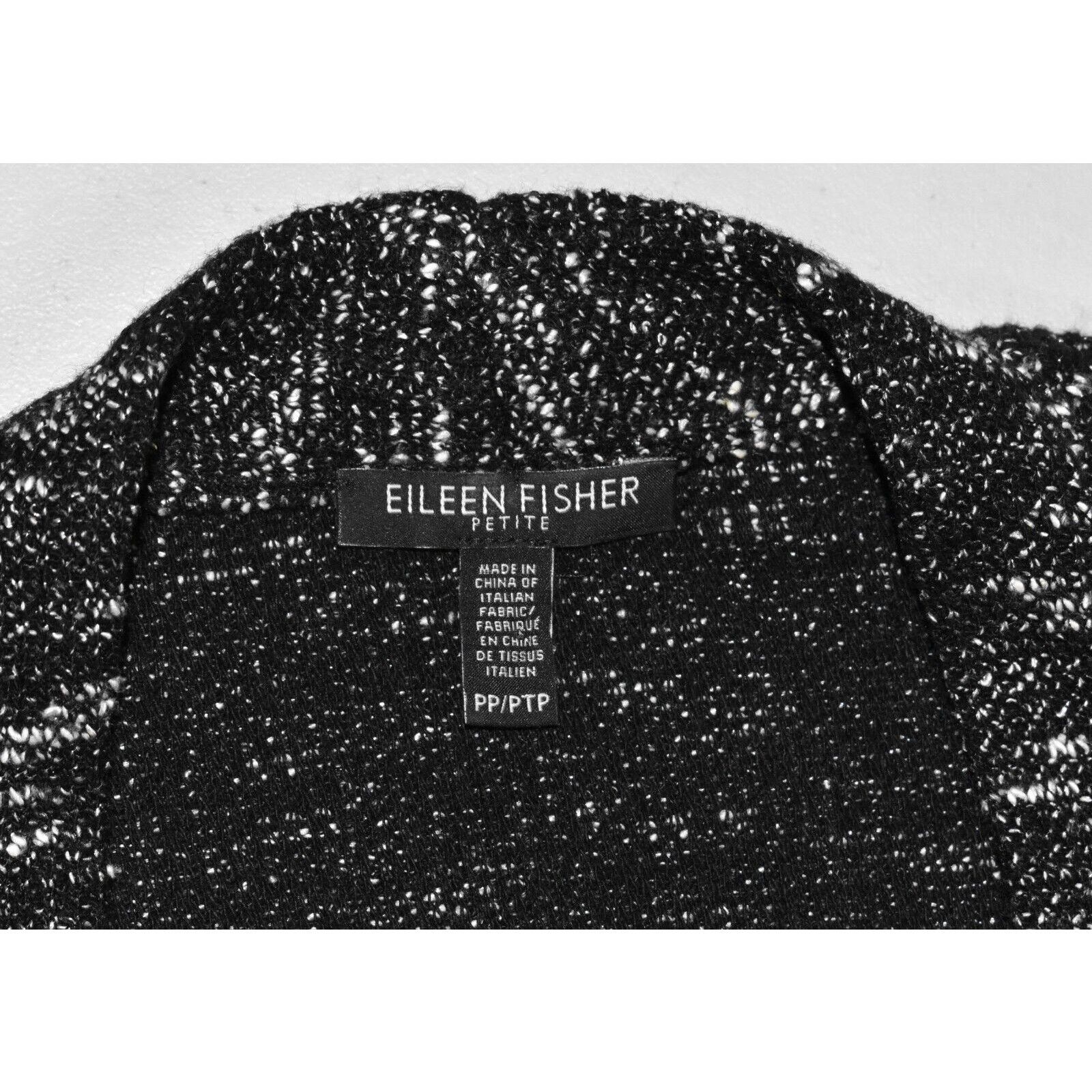 Eileen Fisher EILEEN FISHER Blk/Wht Cotton Blend Cardigan Sweater Sz PP Size S / US 4 / IT 40 - 5 Thumbnail