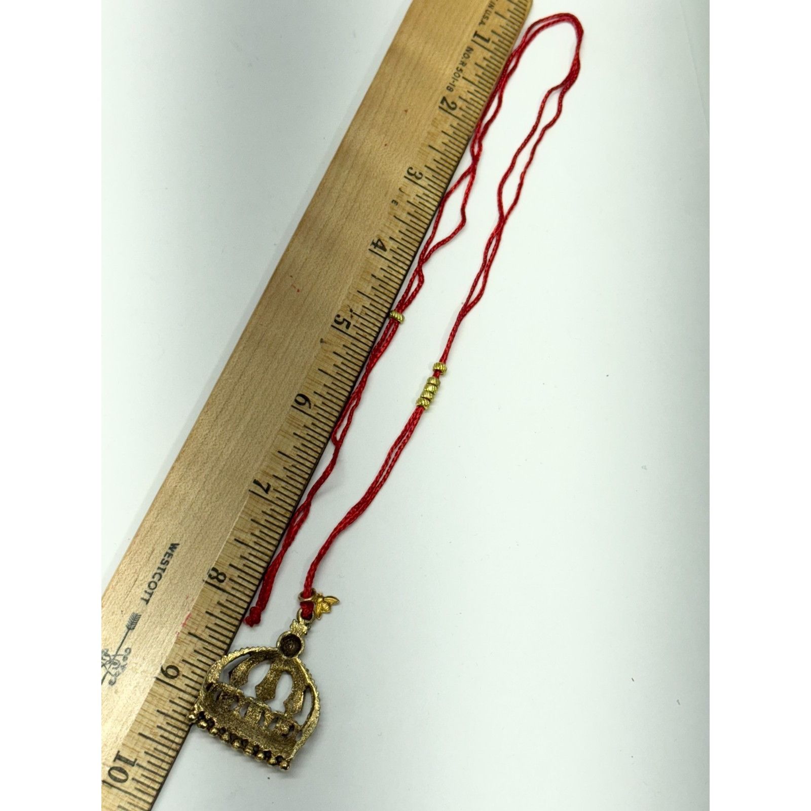 Vintage Vintage rhinestone crown red pendant necklace Size ONE SIZE - 4 Thumbnail