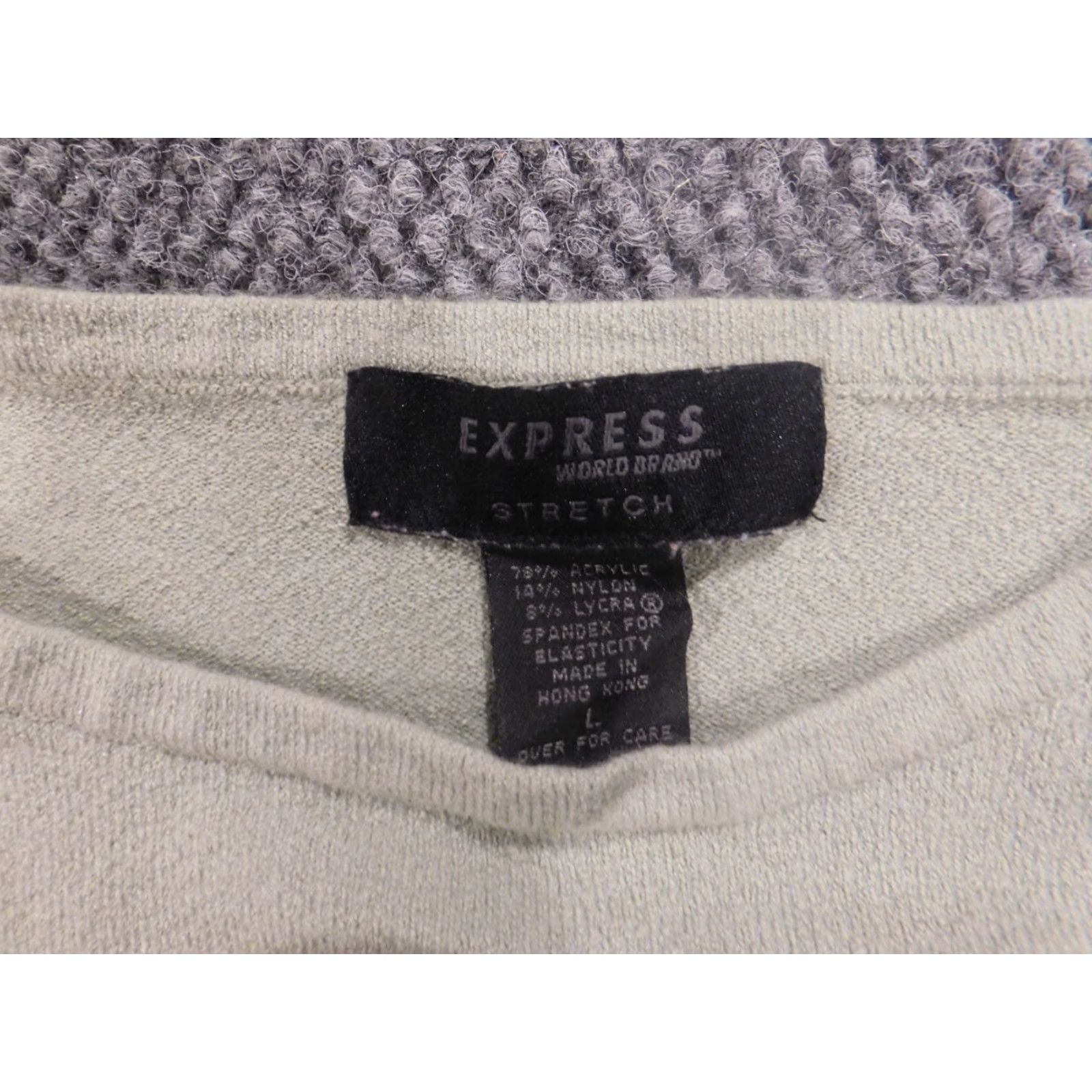 Express Express Womens Sweater L Green Stretch Pullover Knit Crew Neck Regular Embroidered Vintage American Brand Pullover Sweater Women L Size L / US 10 / IT 46 - 4 Thumbnail