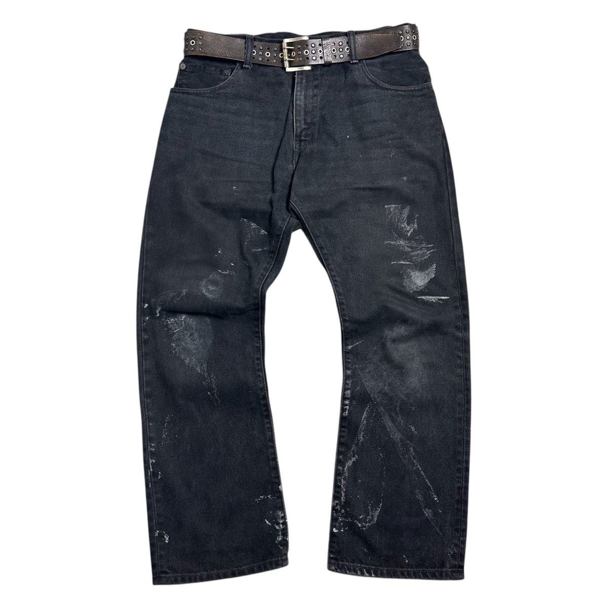 Bundle Levi's 517 Paint Stained Pants X Studed Belt Leather