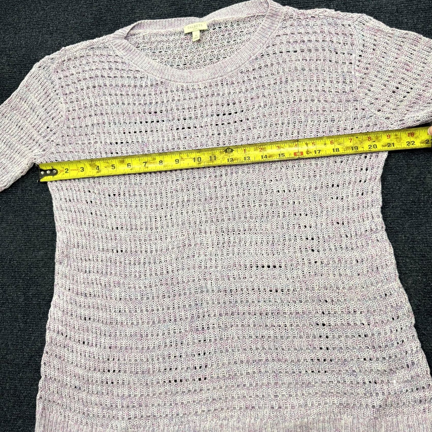 Talbots Talbots Sweater Womens Medium Purple Crew Neck Open-Knit Lightweight Pullover Size M / US 6-8 / IT 42-44 - 6 Thumbnail