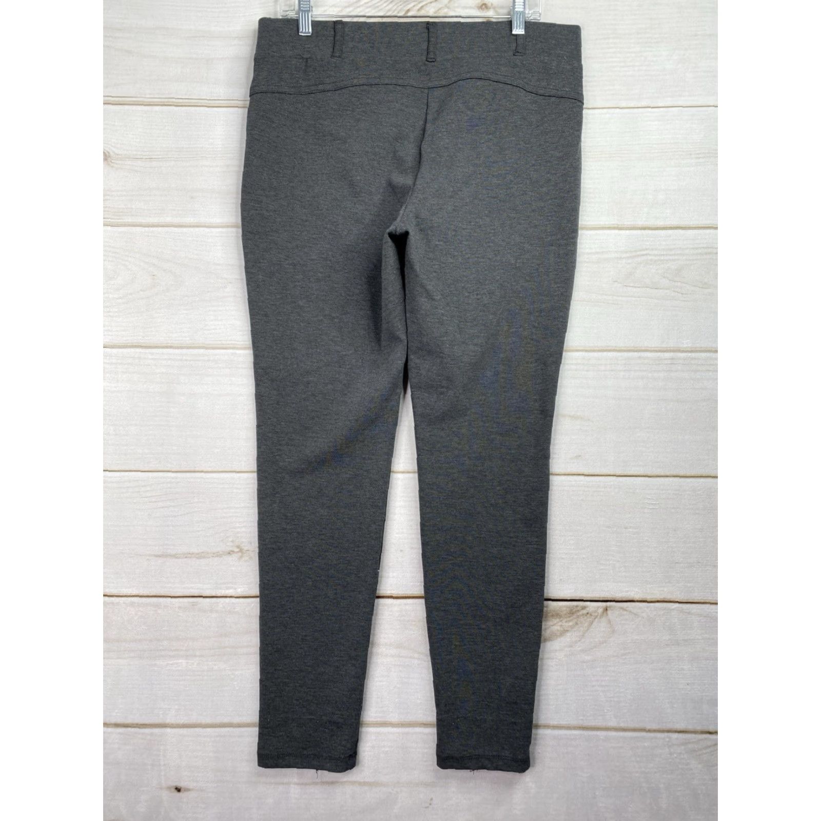 Worthington Worthington Pants Womens L Gray Black Faux Leather Knit Tapered Ponte Zip Pocket Regular Pockets Multicolor 90s Retro Mens Womens Girls Boys Size 36" / US 14 / IT 50 - 5 Thumbnail