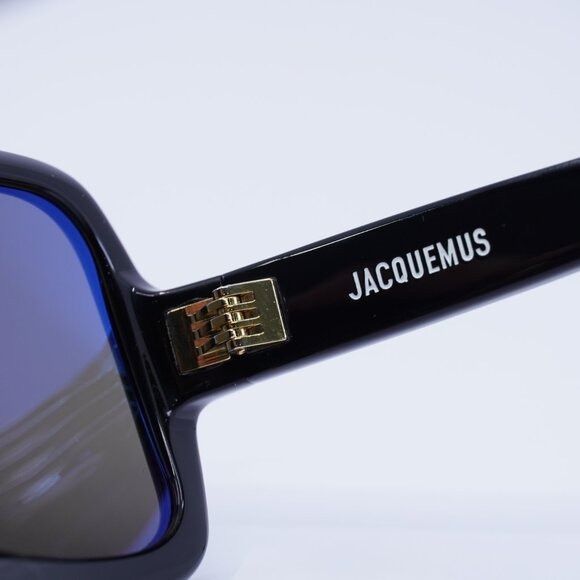 Jacquemus Jacquemus JAC/86 C1 Sunglasses Shiny Black Square Frame Size ONE SIZE - 8 Thumbnail