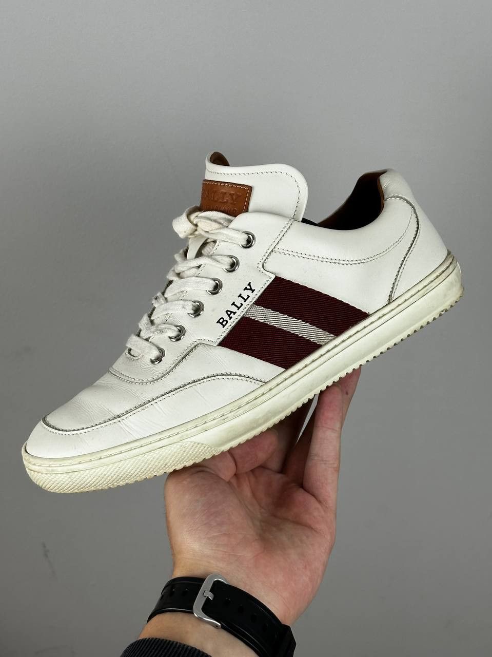 Bally BALLY Oriano White Leather Sneakers Men’s Shoes Size US 8 Size US 8 / EU 41 - 3 Thumbnail