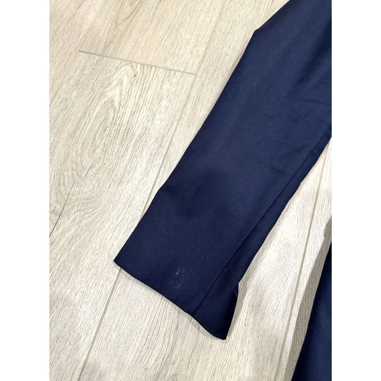 Apolis VINTAGE Napoli Blazer Men 50 Navy Blue Solid Notch 2-Button 4-Button Sleeve Wool Blazer Size 50R - 4 Thumbnail