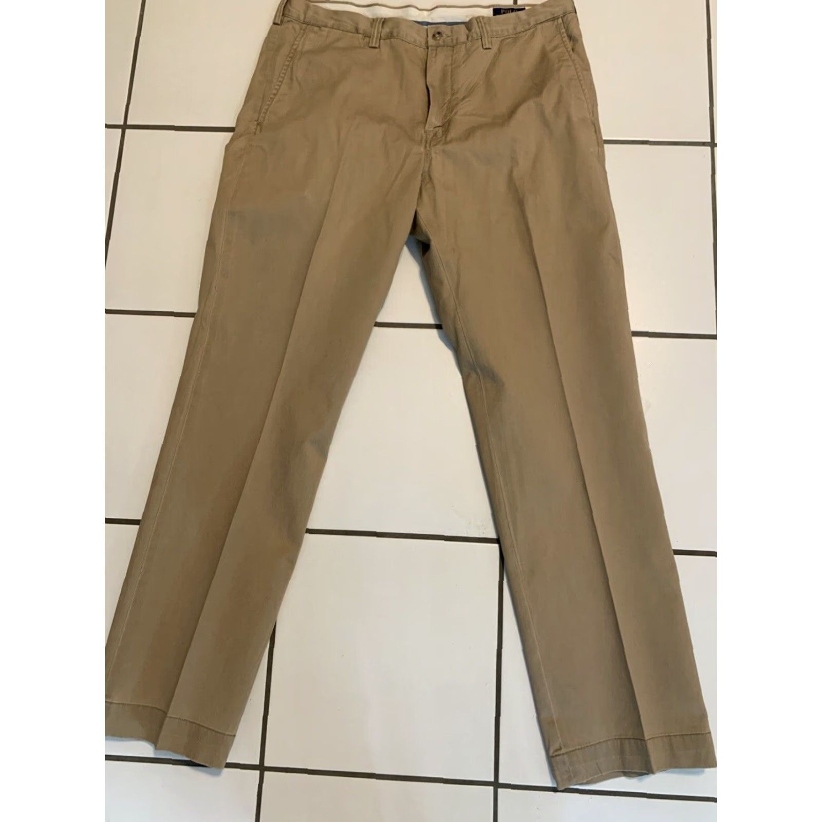 Polo Ralph Lauren POLO RALPH LAUREN CHINO PANTS 36X32 BEIGE FLAT FRONT CASUAL MENS Size US M / EU 48-50 / 2 - 2 Thumbnail