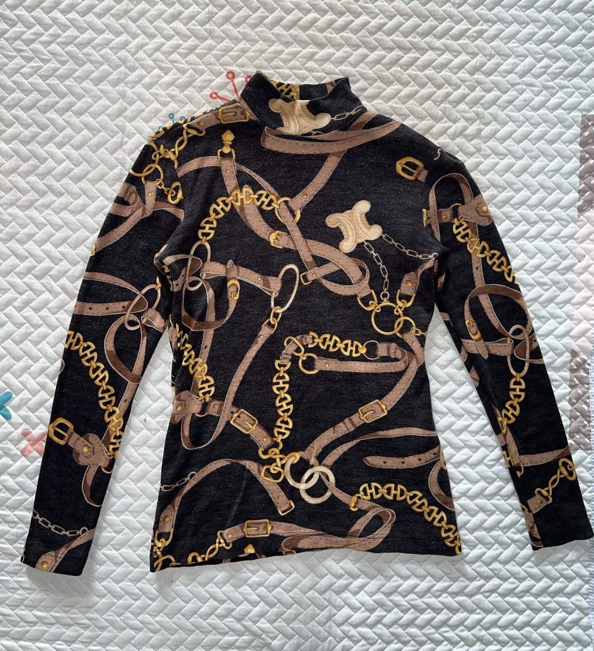 Celine Vintage CELINE all over patent long sleeve ⚜️ Size M / US 6-8 / IT 42-44 - 13 Thumbnail