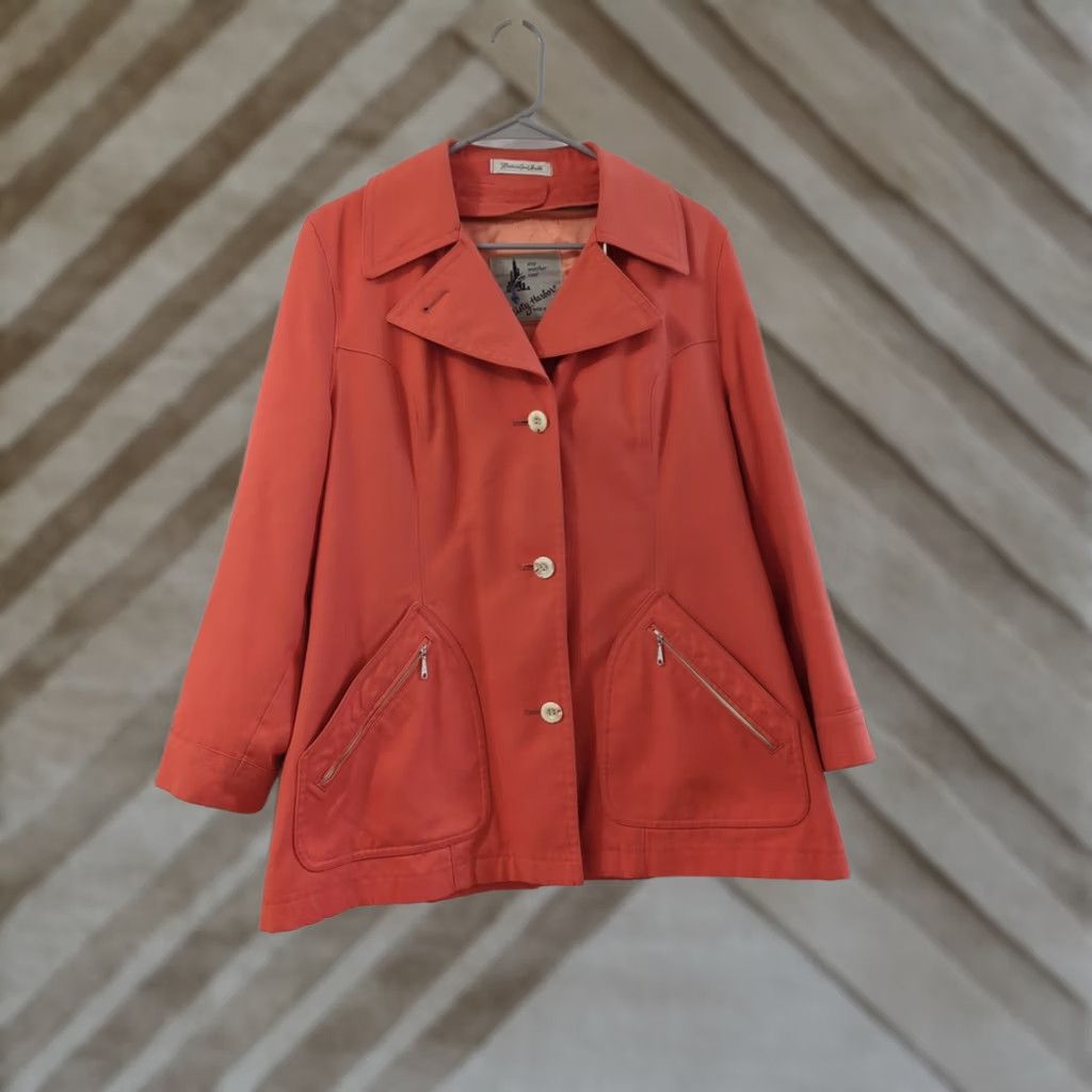 Vintage VINTAGE Misty Harbor Women's Orange Wool Blend Jacket Coat Removable Liner Size 16 Size XXL / US 16-18 / IT 52-54 - 1 Thumbnail