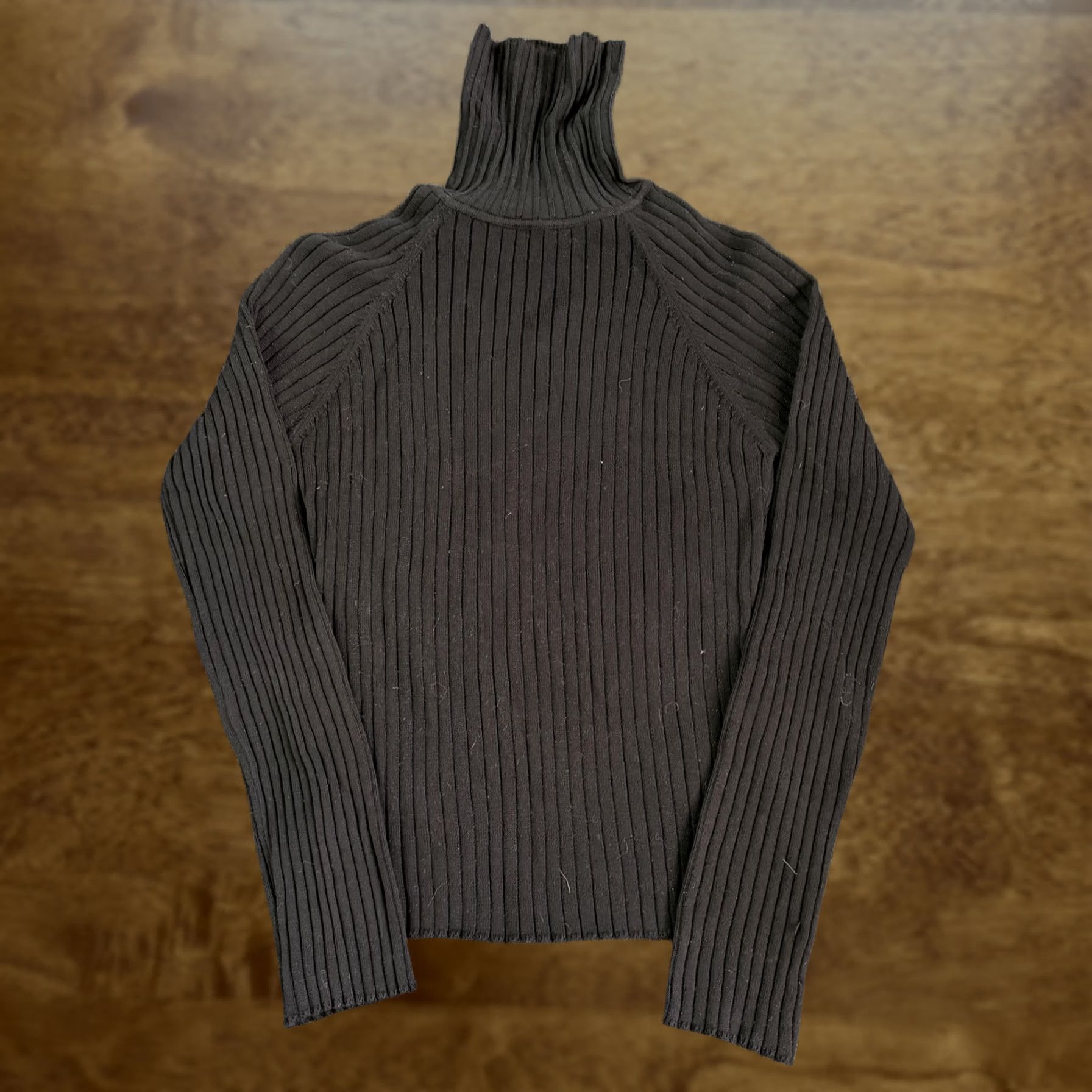 Vintage VINTAGE Hong Kong Sweater Womens Medium Black Ribbed Cotton Turtleneck Knit Size M / US 6-8 / IT 42-44 - 1 Thumbnail