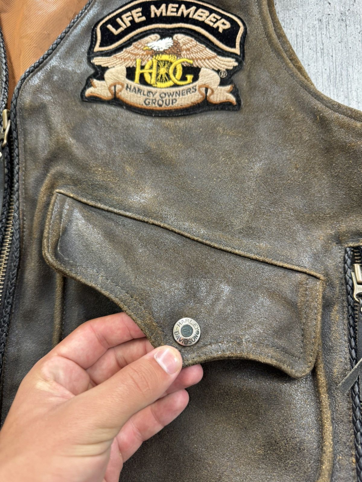 Harley Davidson RARE Vintage 90s Harley Davidson Leather Vest Size US L / EU 52-54 / 3 - 4 Thumbnail