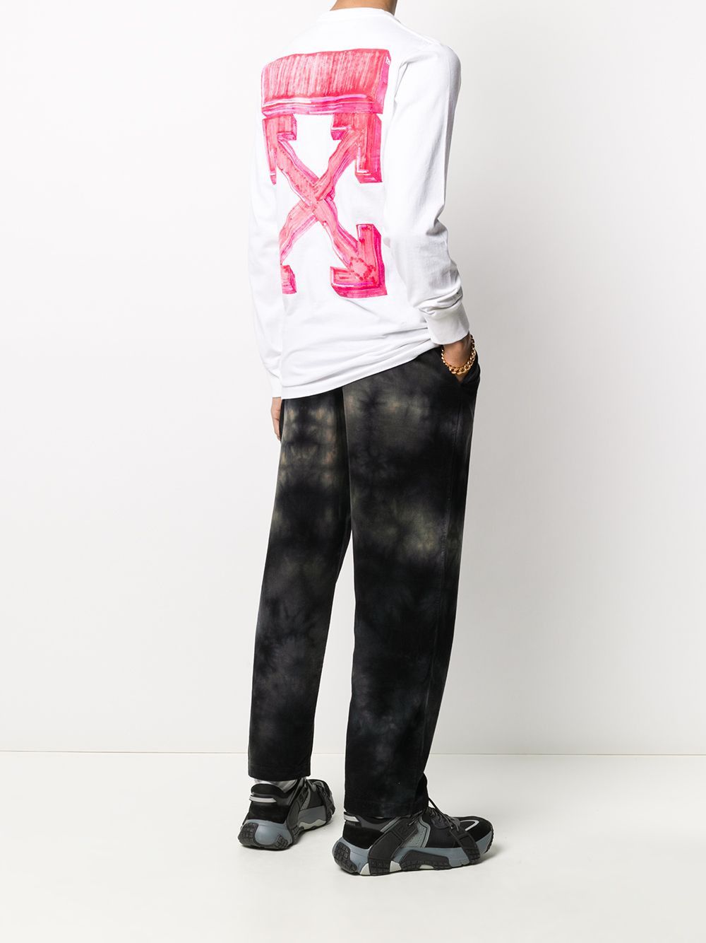 Off-White Pink Marker Arrows Long Sleeve T-Shirt Size S / US 4 / IT 40 - 2 Thumbnail