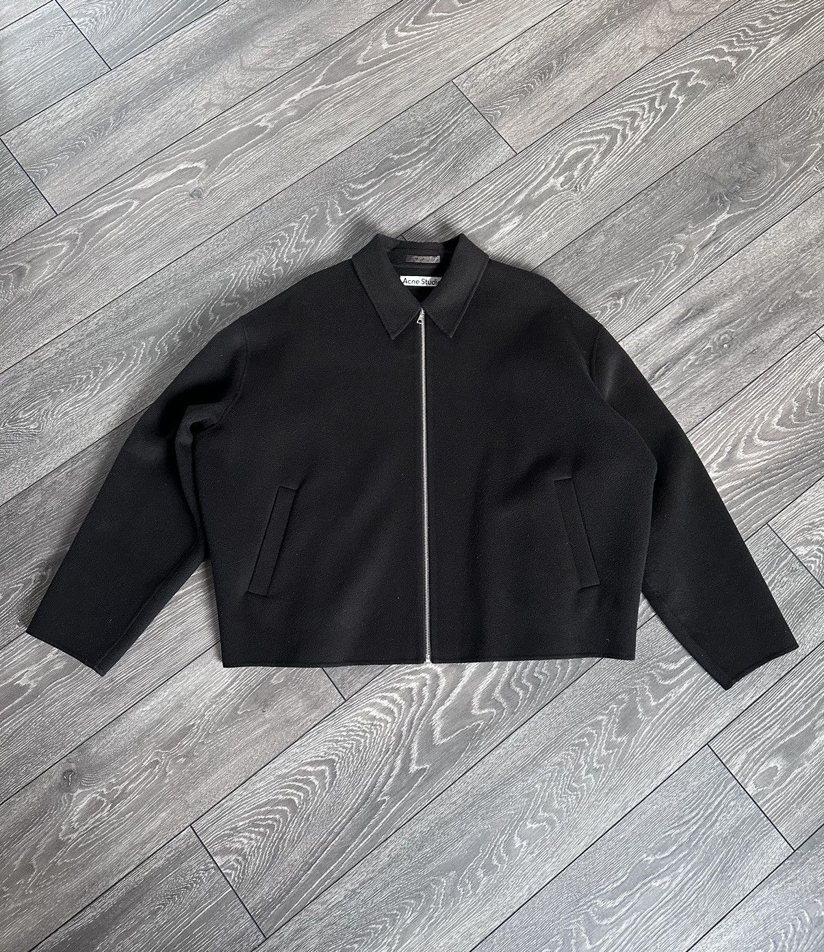 Acne Studios acne studios ss22 doverio wool zipper jacket black 