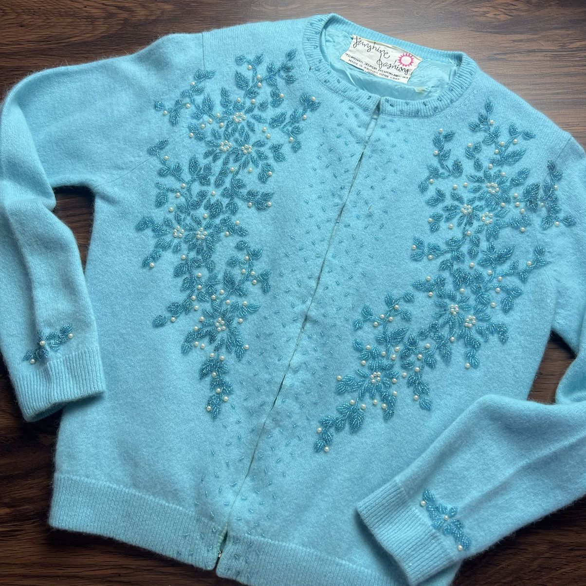 Aran Isles Knitwear × Homespun Knitwear Lampwool Angora Vintage 90s Cadigan Size S / US 4 / IT 40 - 5 Thumbnail