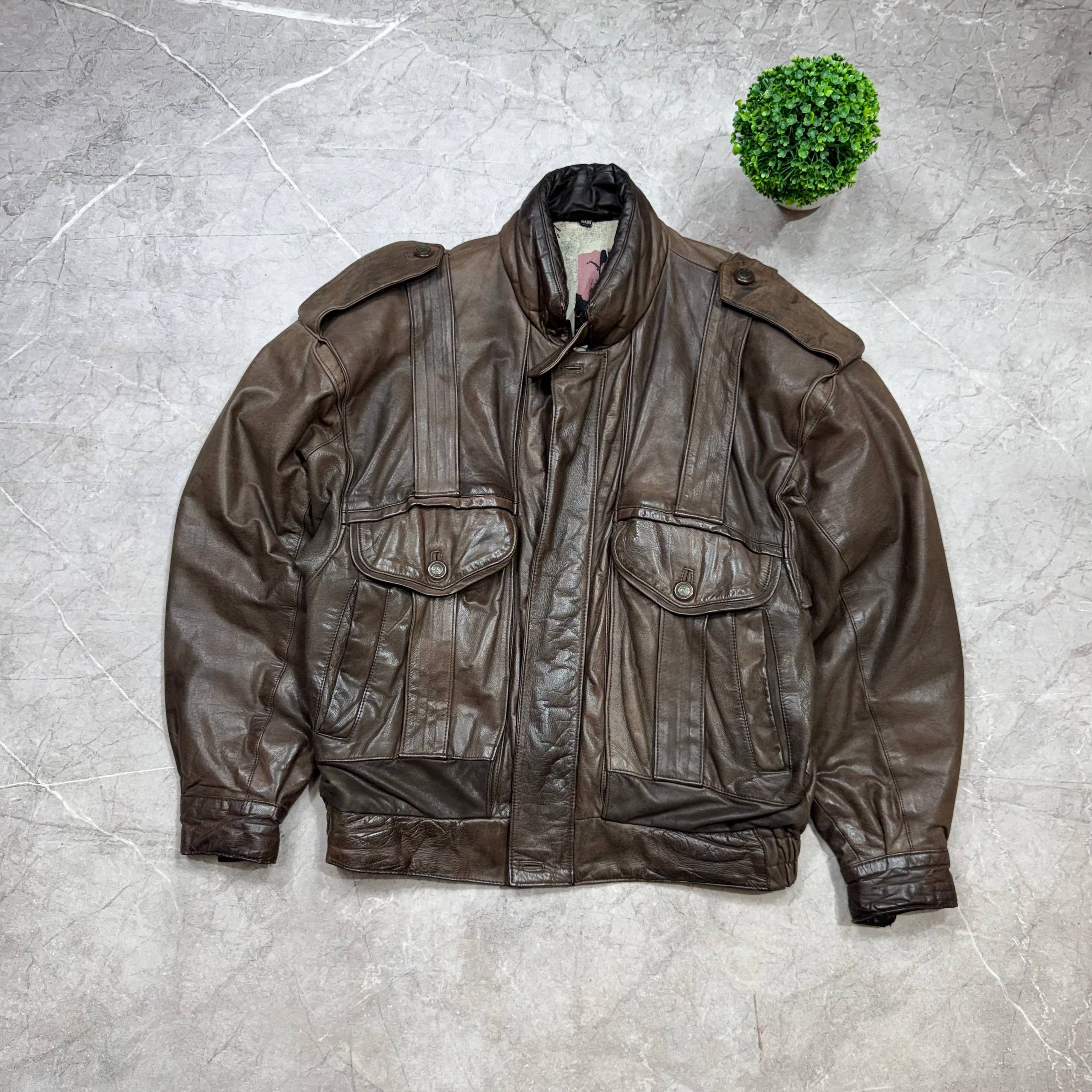 Japanese Brand Vintage 80s Brown Leather Casual Jacket Mens Size 48 Size US M / EU 48-50 / 2 - 1 Thumbnail