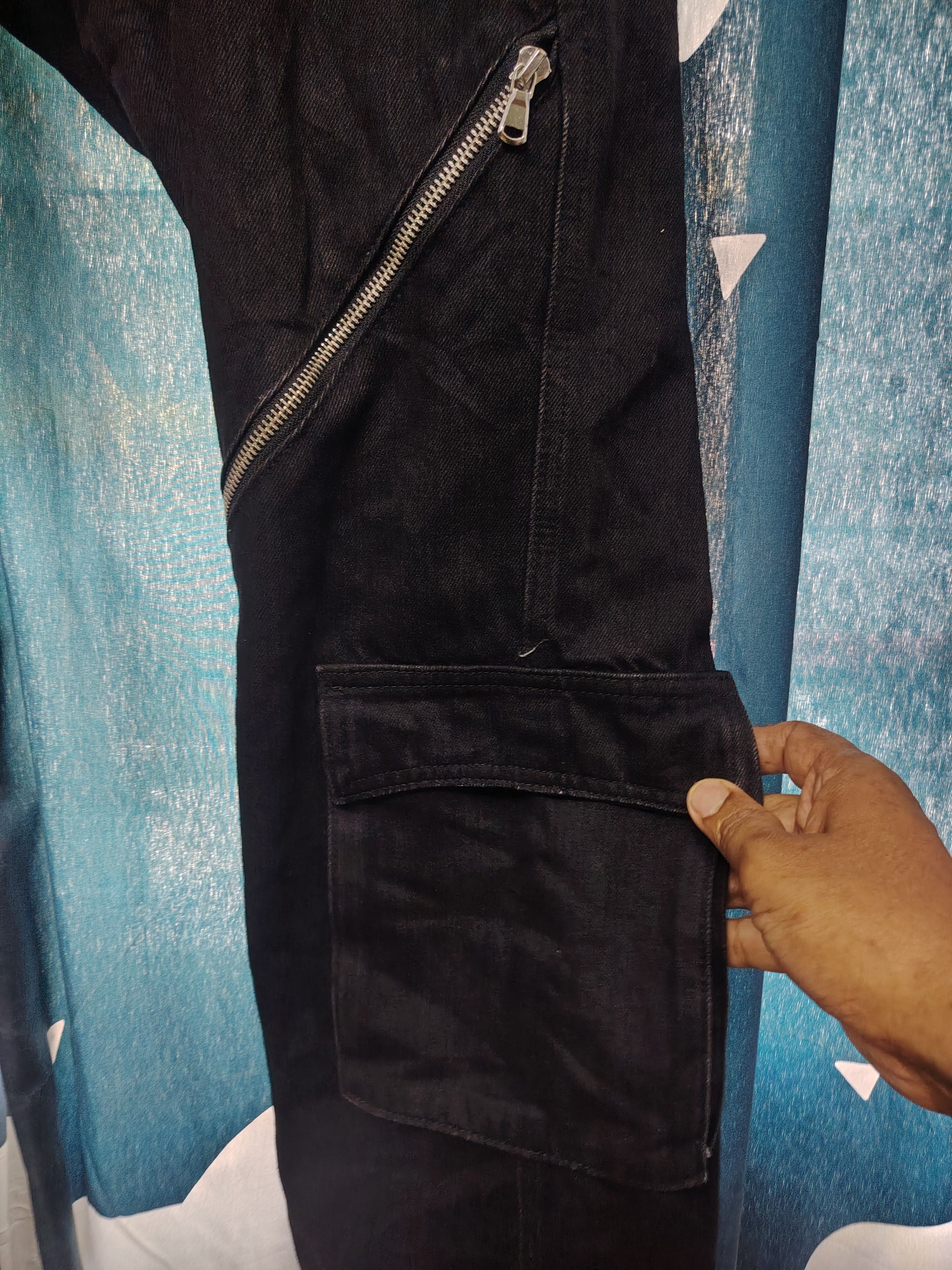 Seditionaries Black Cargo BootCut Jeans Size US 34 / EU 50 - 4 Thumbnail