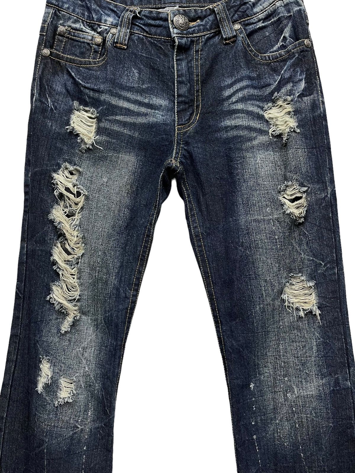 SOREL 🔥SORRIDERE x S&B SKULL Seditionaries' Grunge Ripped FLARE Size US 30 / EU 46 - 8 Thumbnail