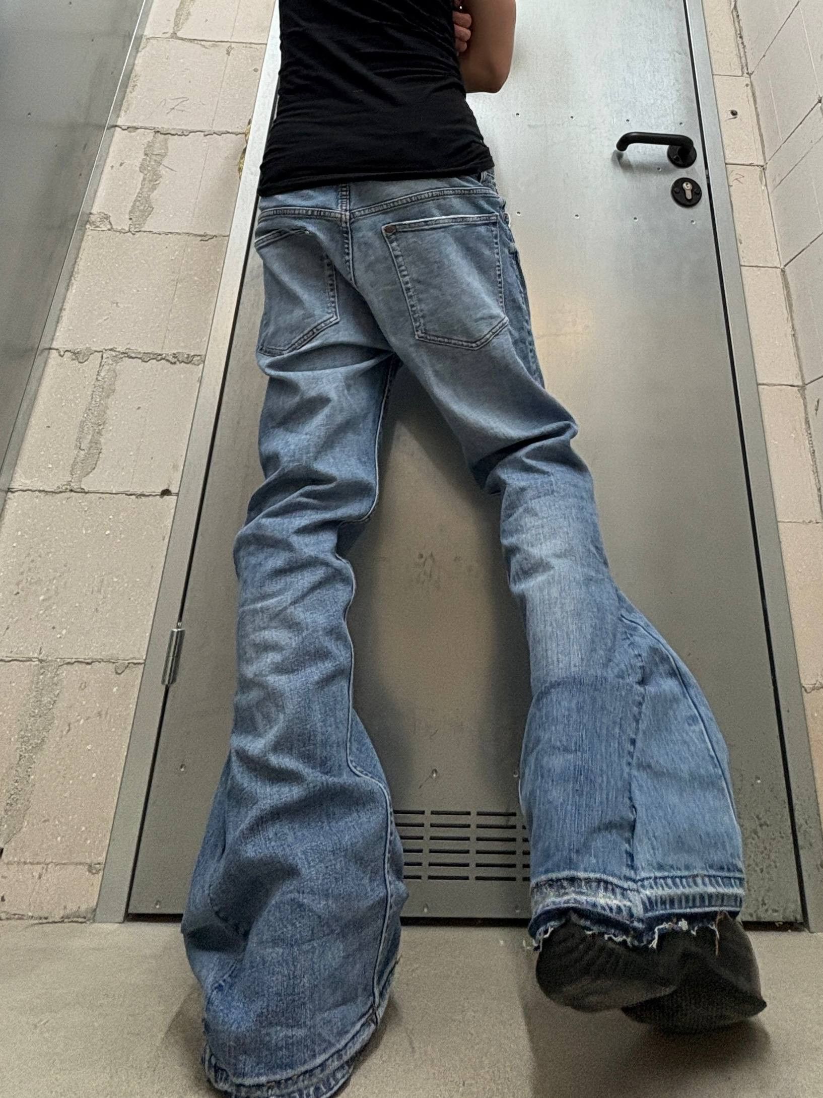 Japanese Brand rare flared blue handmade streetwear jeans Size US 31 - 9 Thumbnail