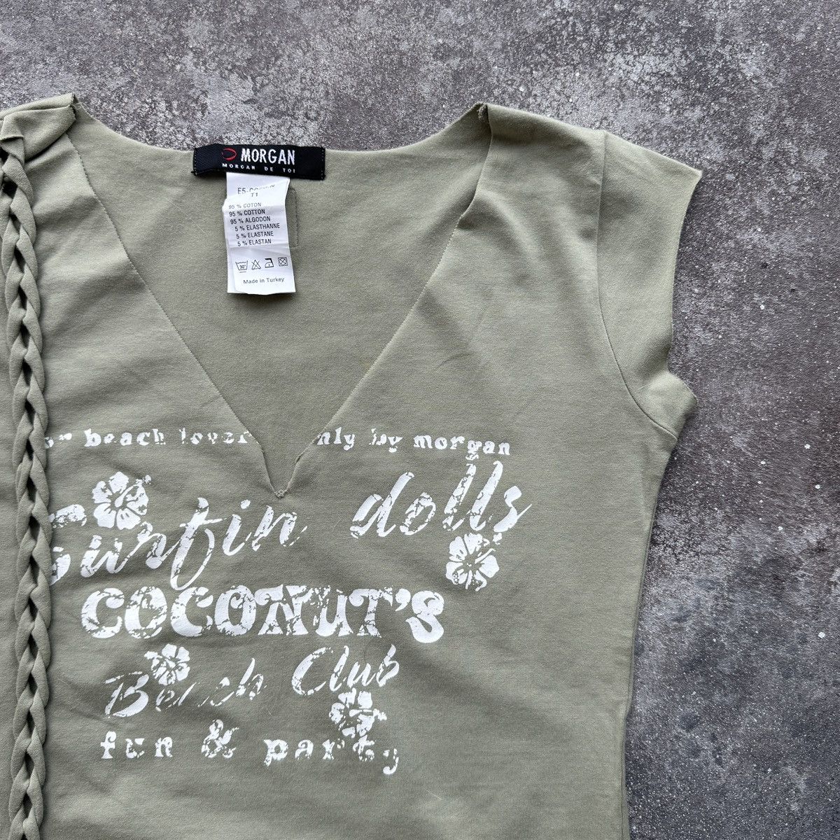 Morgan De Toi 2000’s Morgan de Toi Vintage Y2K Braided Side Tee Size M / US 6-8 / IT 42-44 - 4 Thumbnail