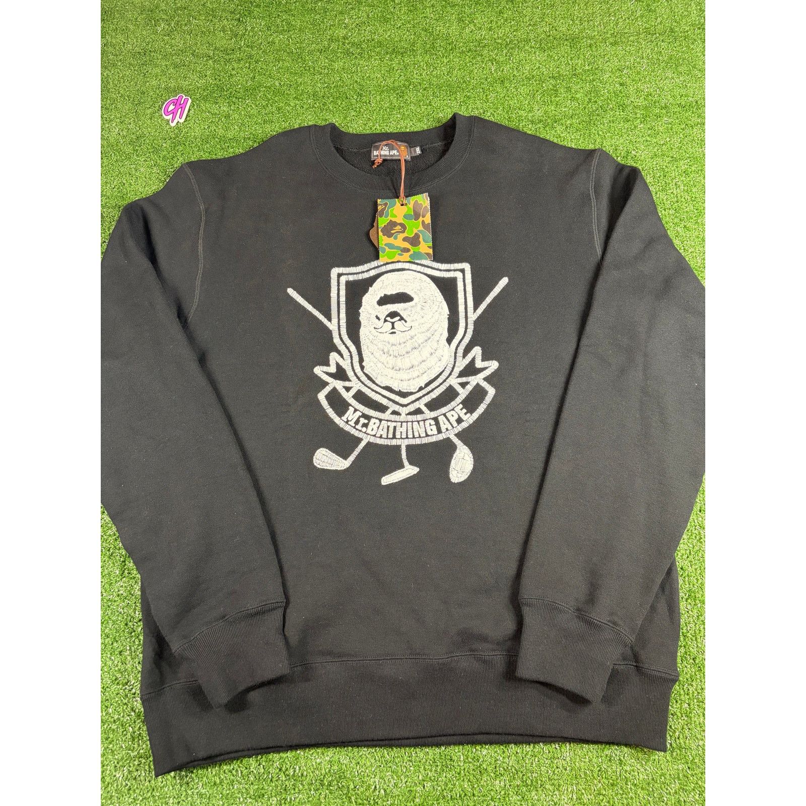 Bape Bape 'Mr. Bathing Ape' Black Crewneck Sweater Size Small Size US S / EU 44-46 / 1 - 7 Thumbnail
