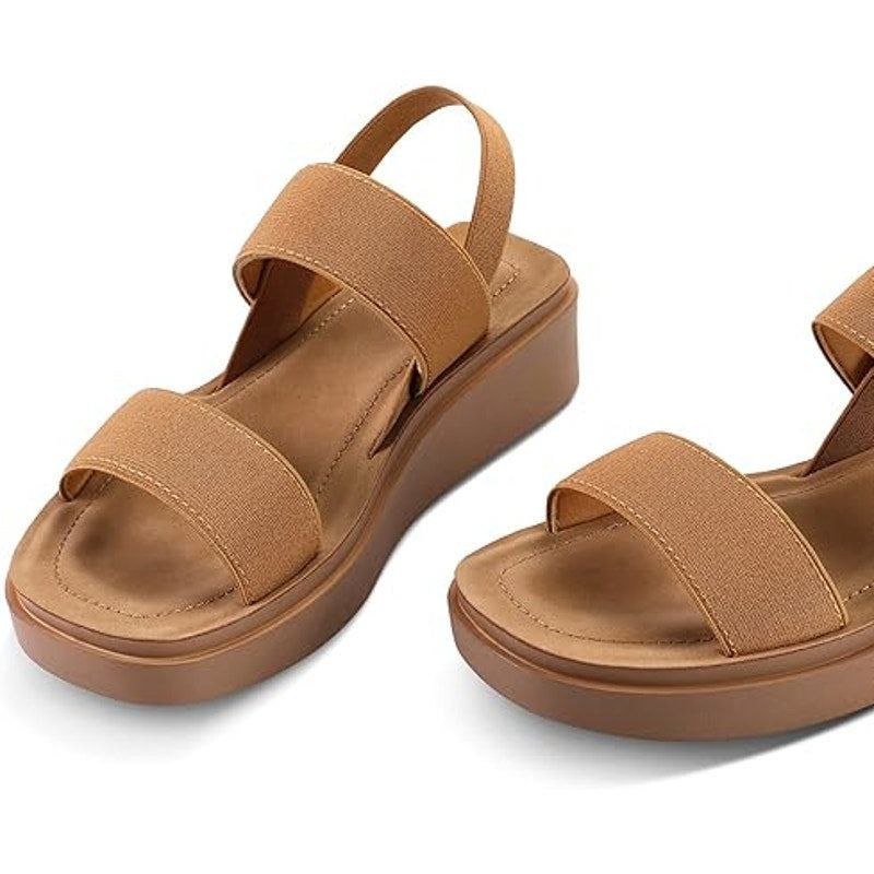 Other Mysoft 9.5 Camel Brown 1.5" Platform Wedge Sandals Size US 9.5 / IT 39.5 - 2 Thumbnail