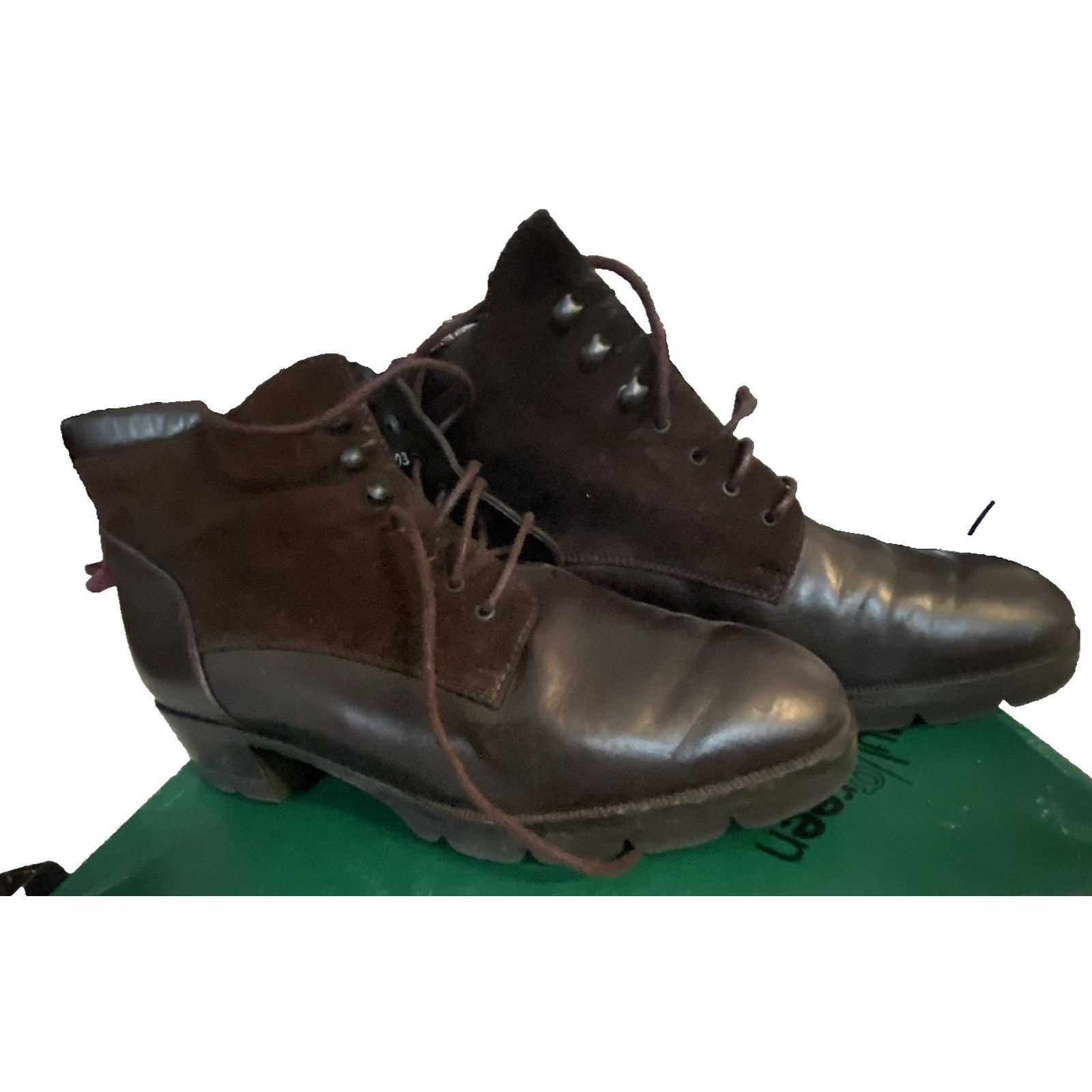 Other Paul Green Brown leather/suede tieup ankle boots sz 5 1/2 Size US 5.5 / IT 35.5 - 3 Thumbnail