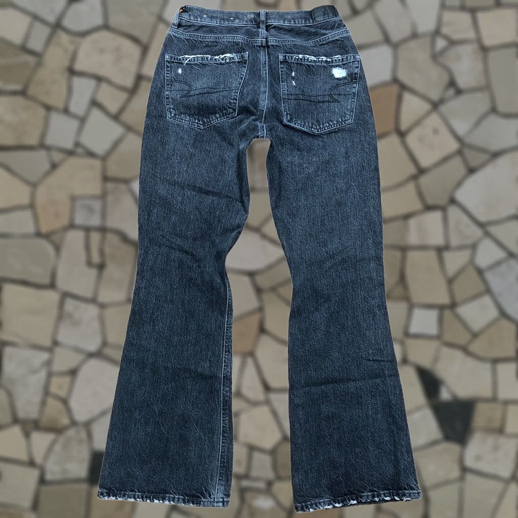 American Eagle Outfitters VINTAGE American Eagle Jeans Womens 2 Black 90s Flare Distressed Stretch Denim 28.5 Inseam Womens Size 26" / US 2 / IT 38 - 1 Thumbnail
