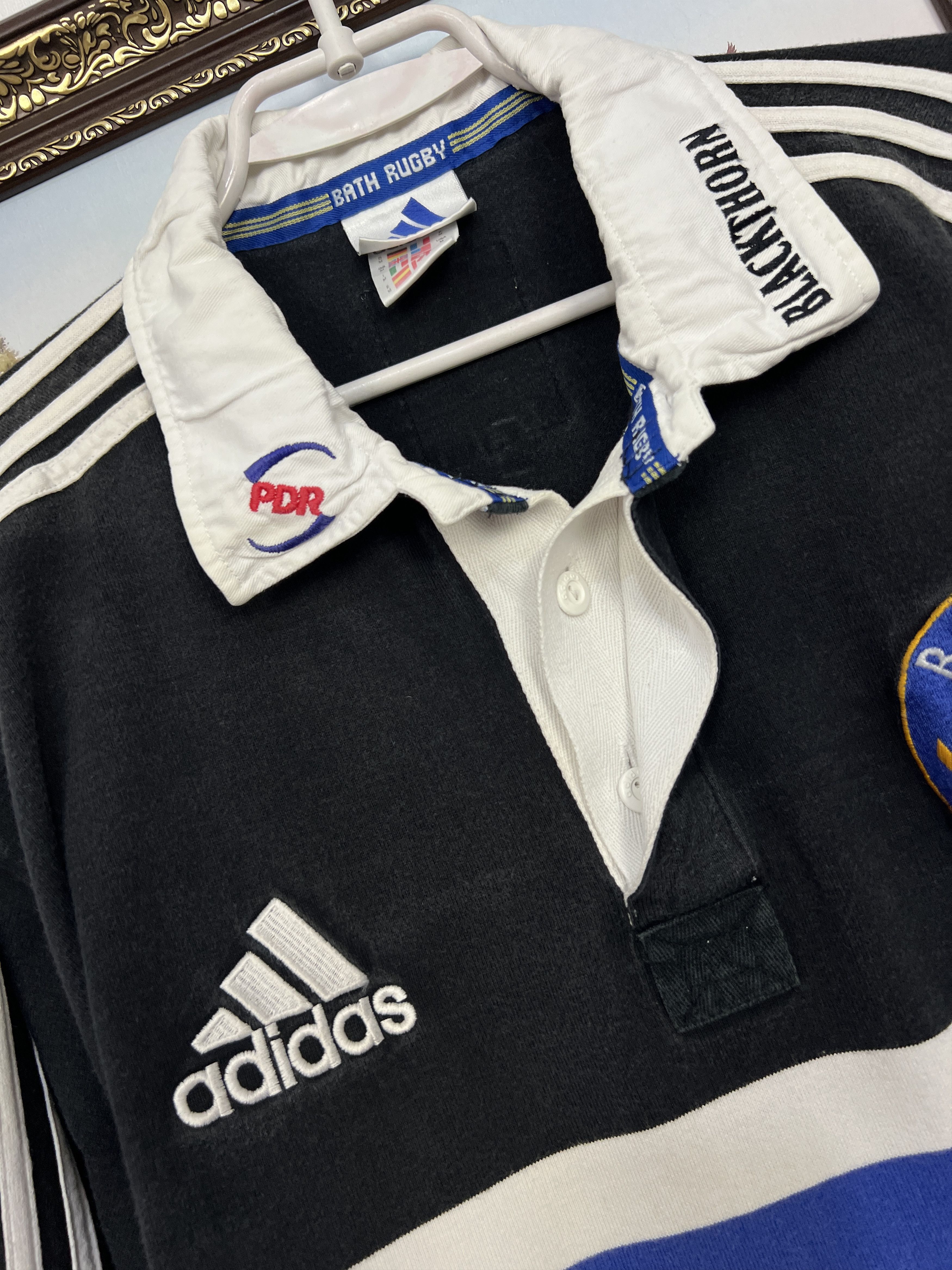 Adidas Vintage 90's Adidas Bath Rugby Union Long Sleeve Jersey Size US M / EU 48-50 / 2 - 5 Thumbnail