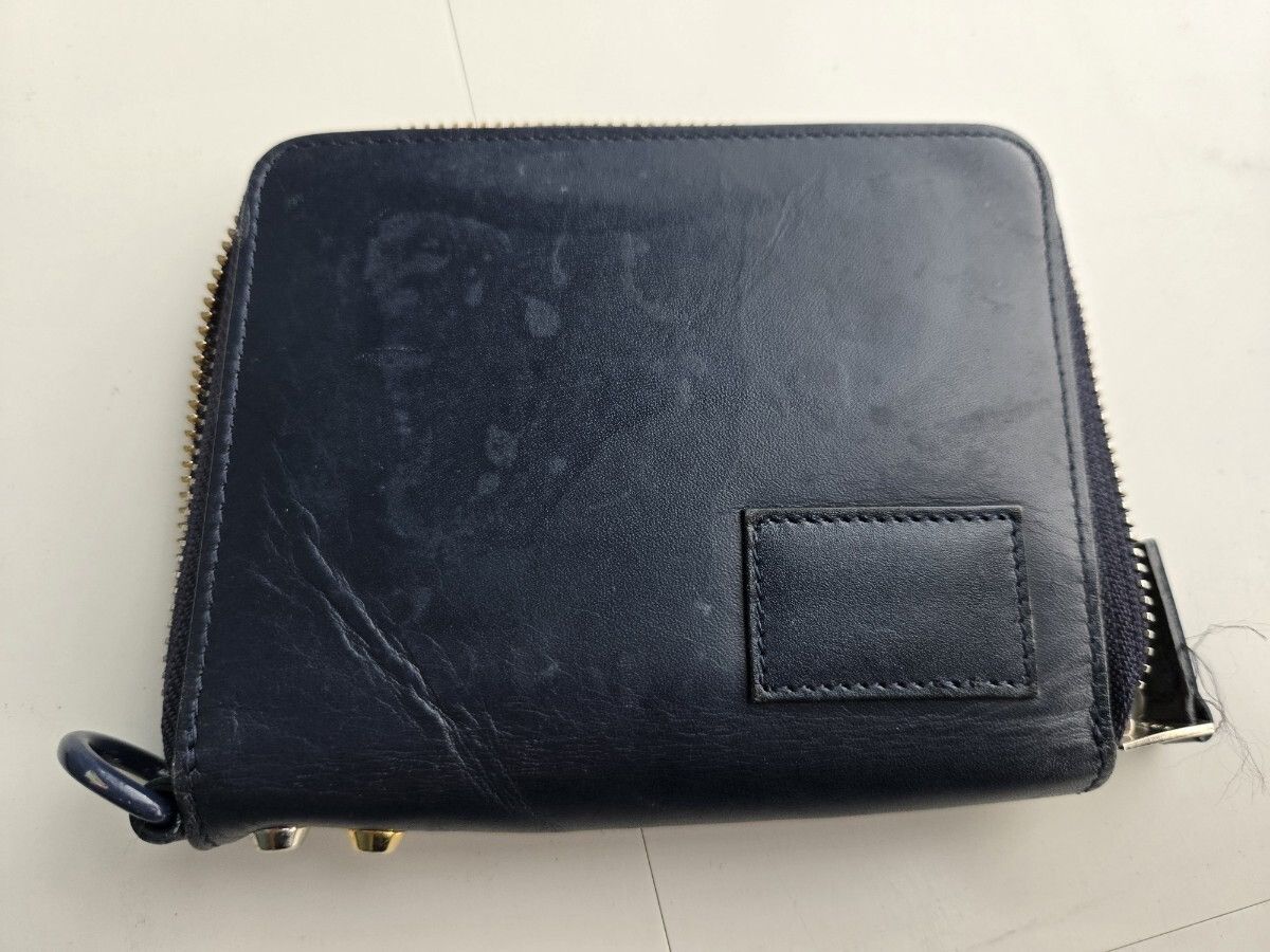 sacai × PORTER leather wallet Porter × Sacai sacai x Porter Leather Navy Bifold Zipper Wallet