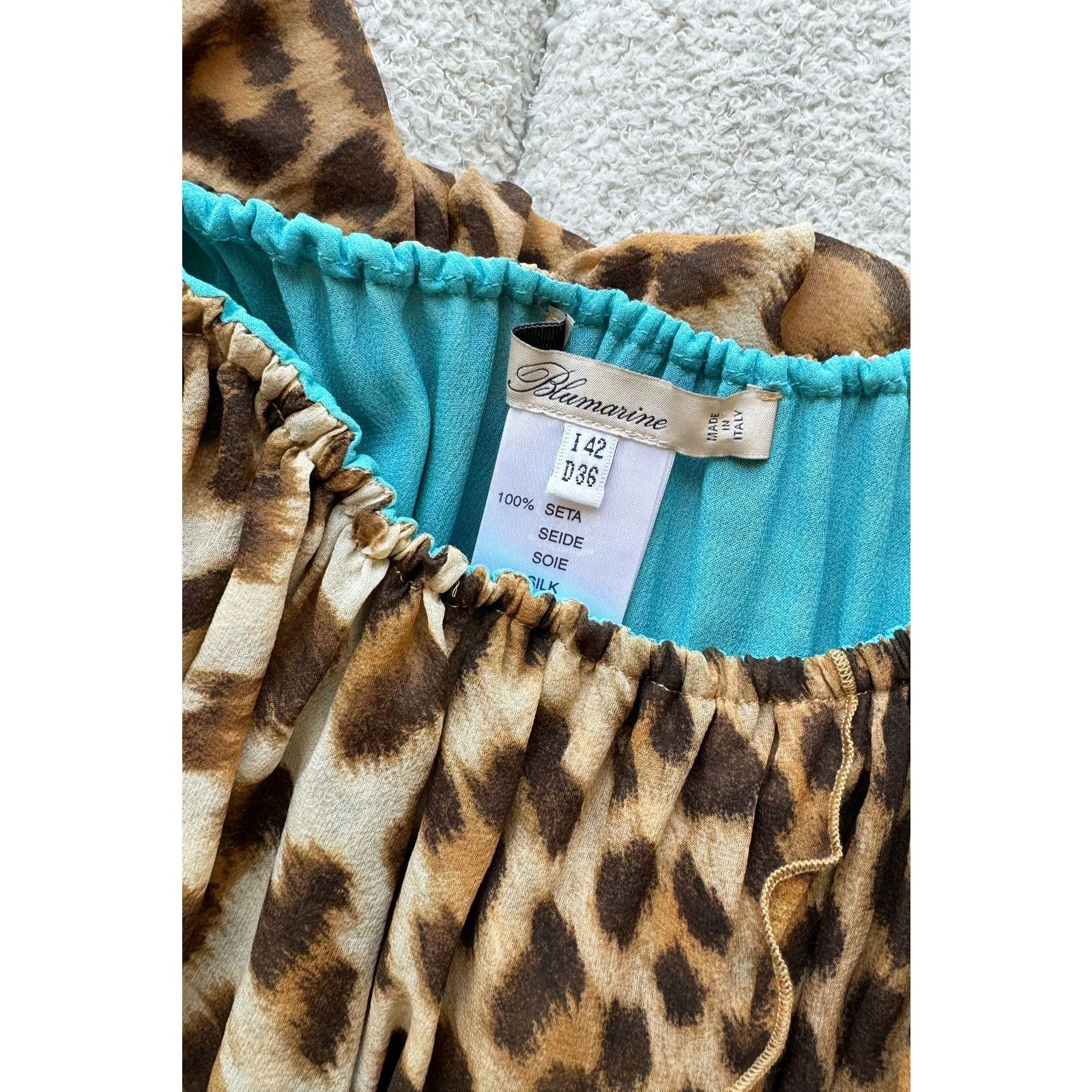 Blumarine Vintage BLUMARINE Y2K Silk Chiffon Leopard Print Dress Size XS / US 0-2 / IT 36-38 - 7 Thumbnail