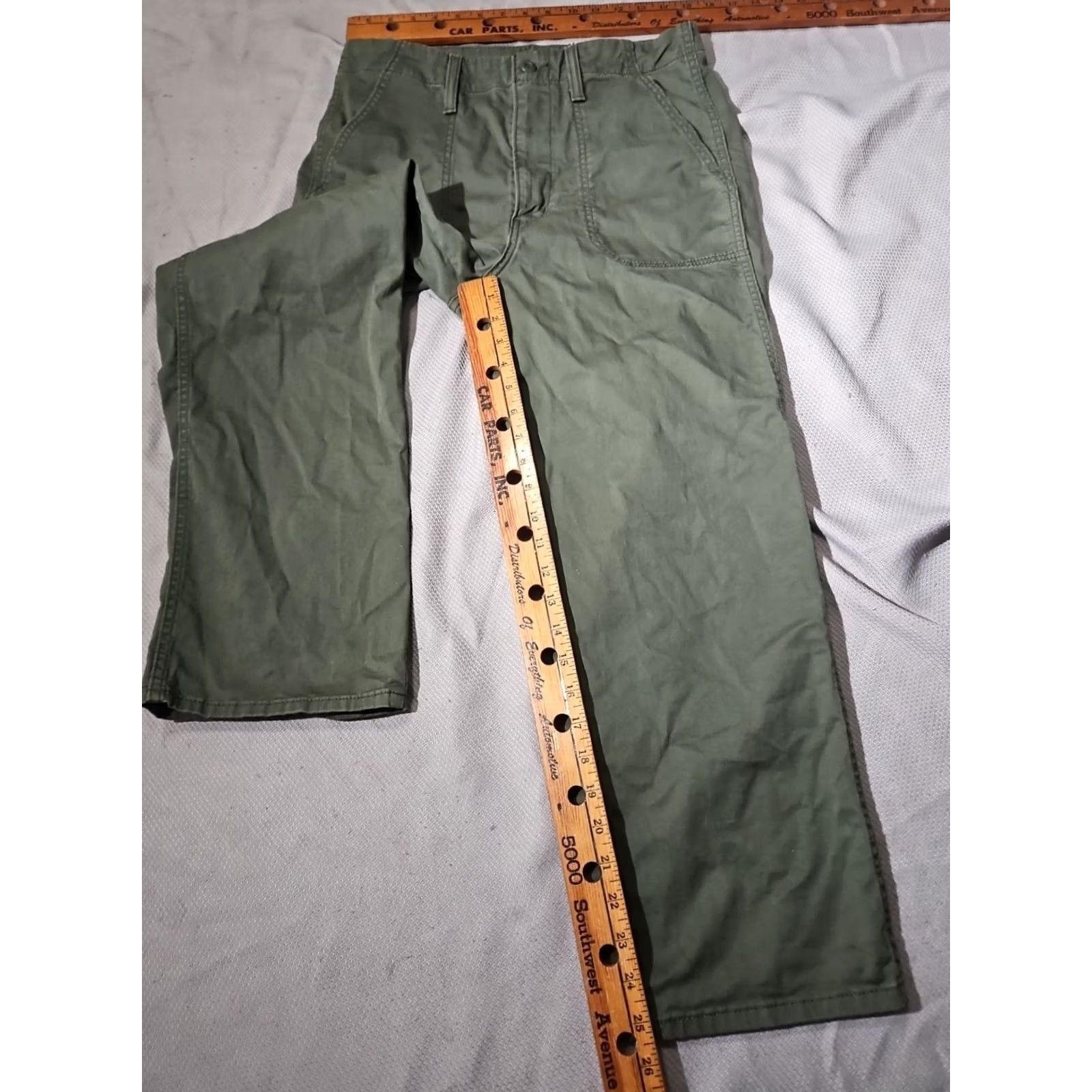 Levi's VINTAGE Levi's Pants Womens 30x27 Green Olive Utility Cargo Surplus Straight Stretch Shirt? Size 30" / US 8 / IT 44 - 7 Thumbnail