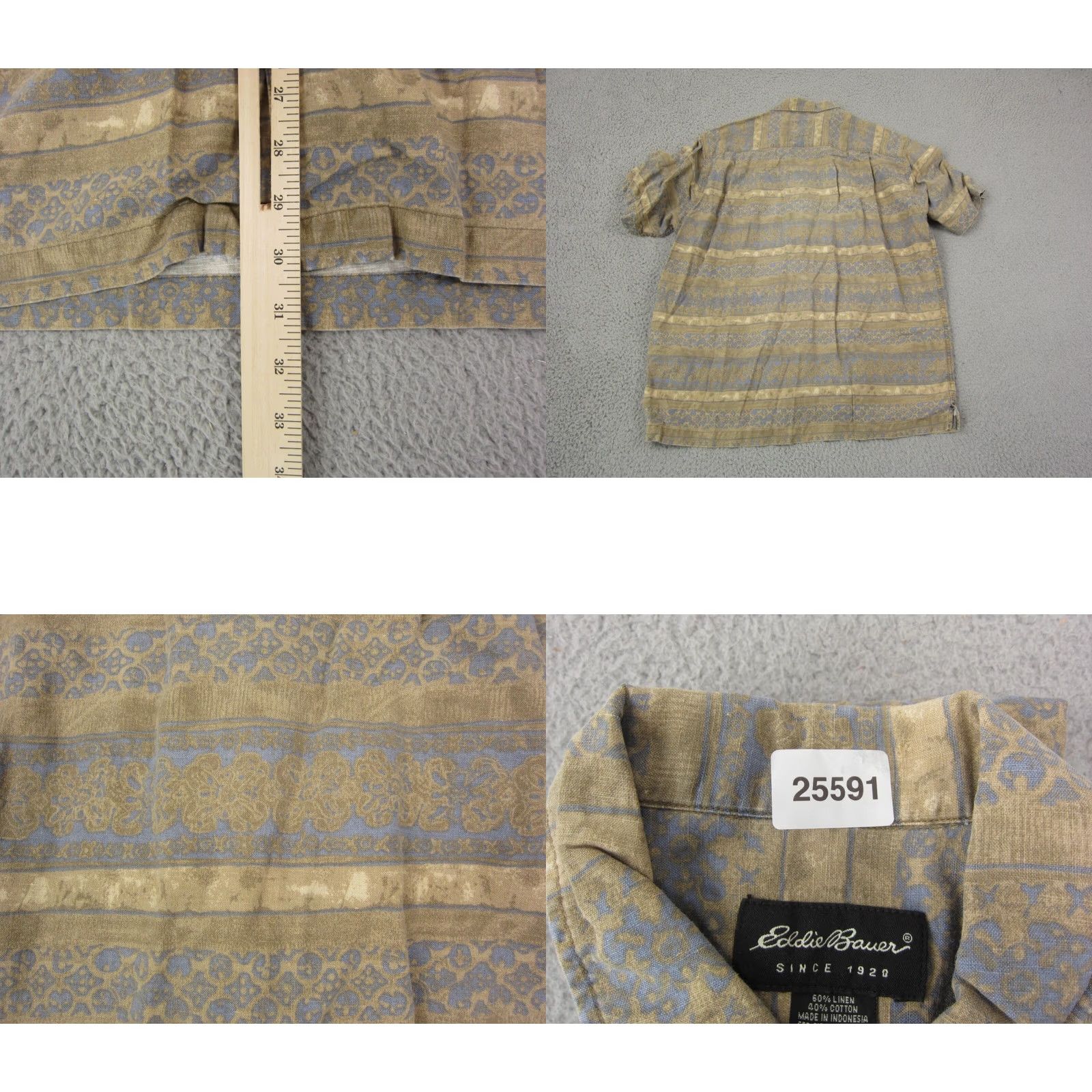 Eddie Bauer VINTAGE Eddie Bauer Shirt Adult Medium Brown Southwestern Aztec Linen Cotton Men Size US M / EU 48-50 / 2 - 8 Thumbnail
