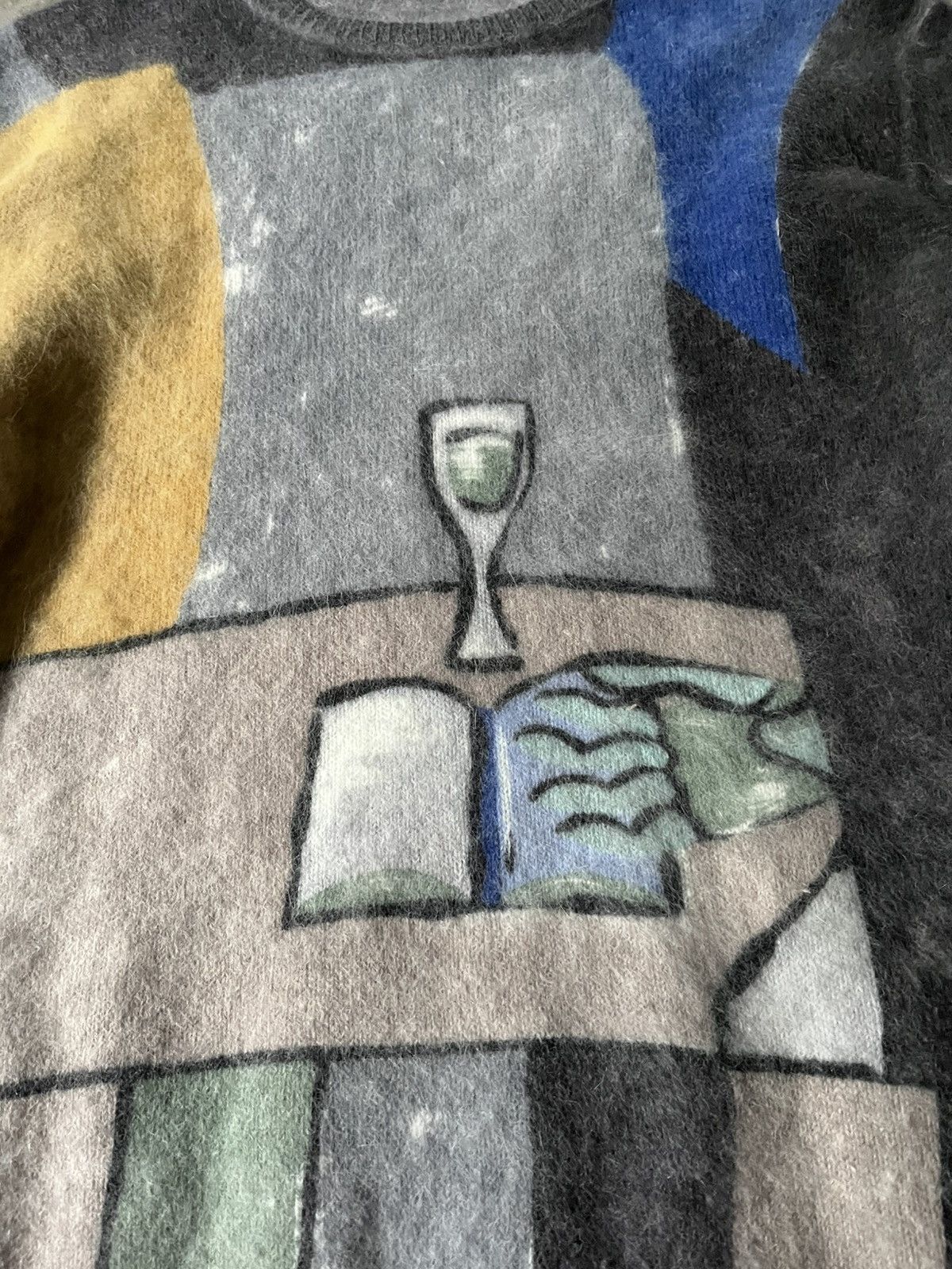 Prada Prada F/W 17 glass of wine and book angora fuzzy sweater Size US M / EU 48-50 / 2 - 3 Thumbnail