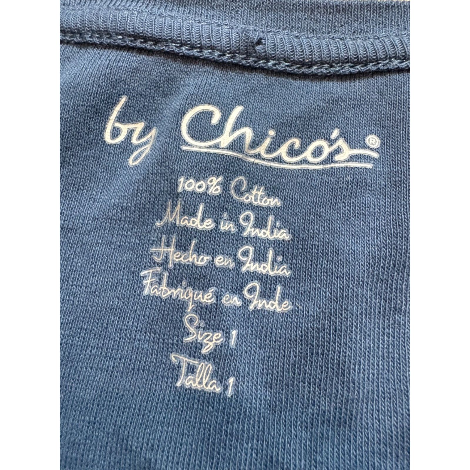 Vintage Chicos Tank Top Womens Size 1 Sleeveless Blue 100% Cotton Shirt Size XS / US 0-2 / IT 36-38 - 4 Thumbnail