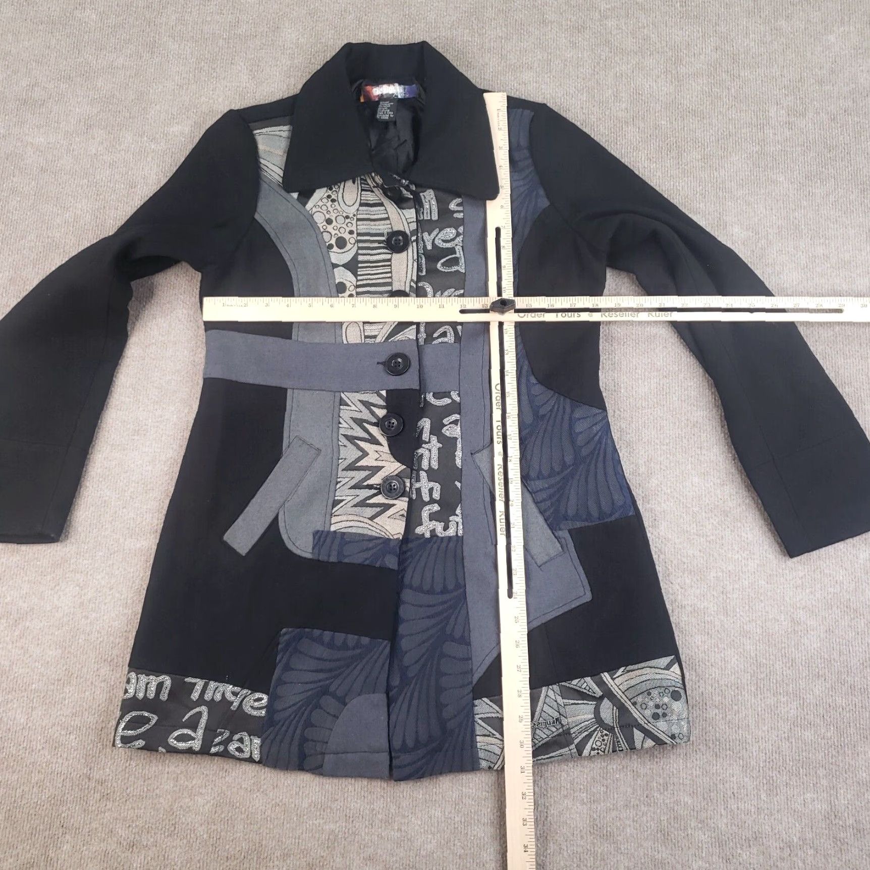 Desigual VINTAGE Desigual Jacket Womens Size S Black Wool Blend Button Designer Mid-Length Size S / US 4 / IT 40 - 2 Thumbnail