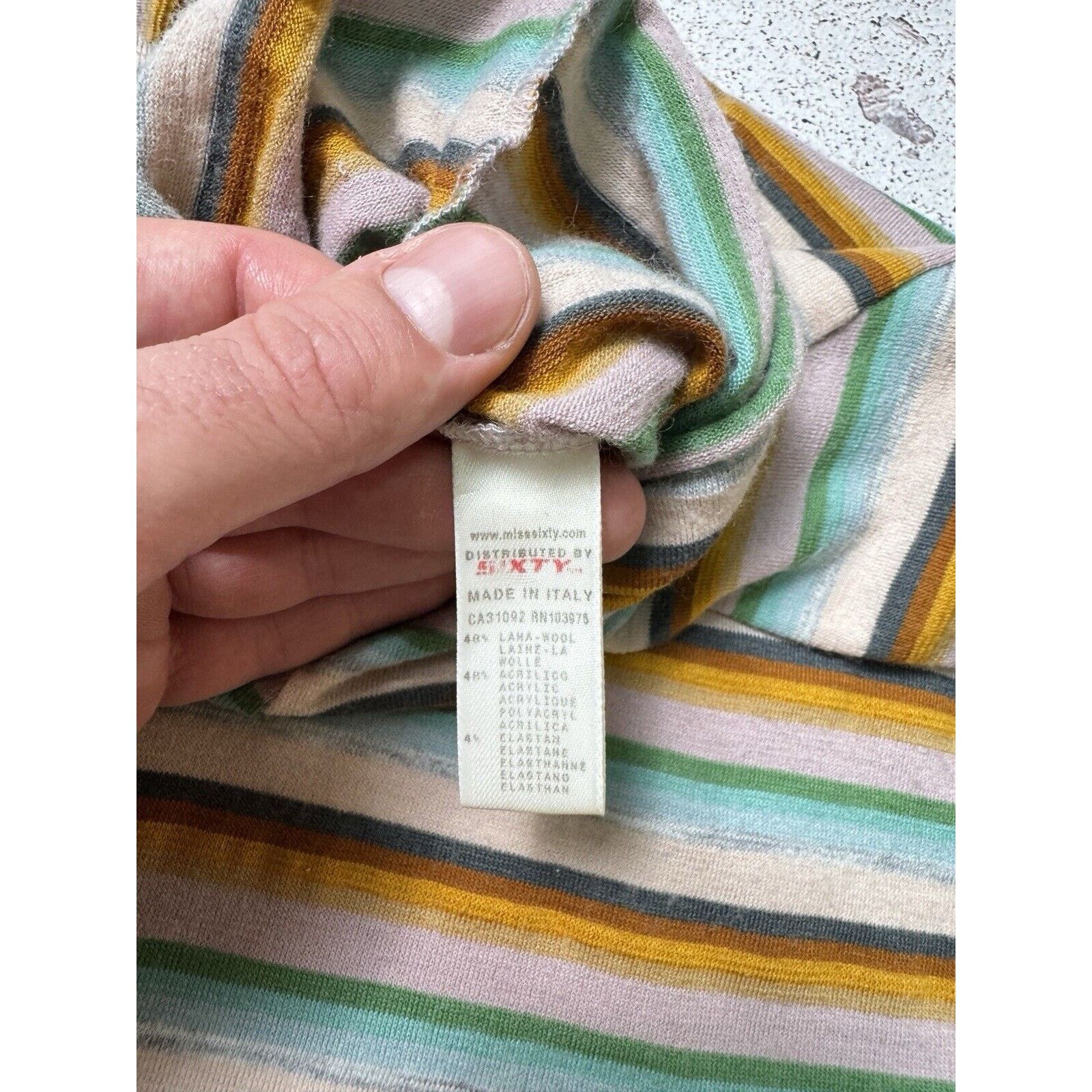 Miss Sixty Vintge Miss Sixty Turtleneck Sweater Avant Garde Striped Size L / US 10 / IT 46 - 14 Thumbnail