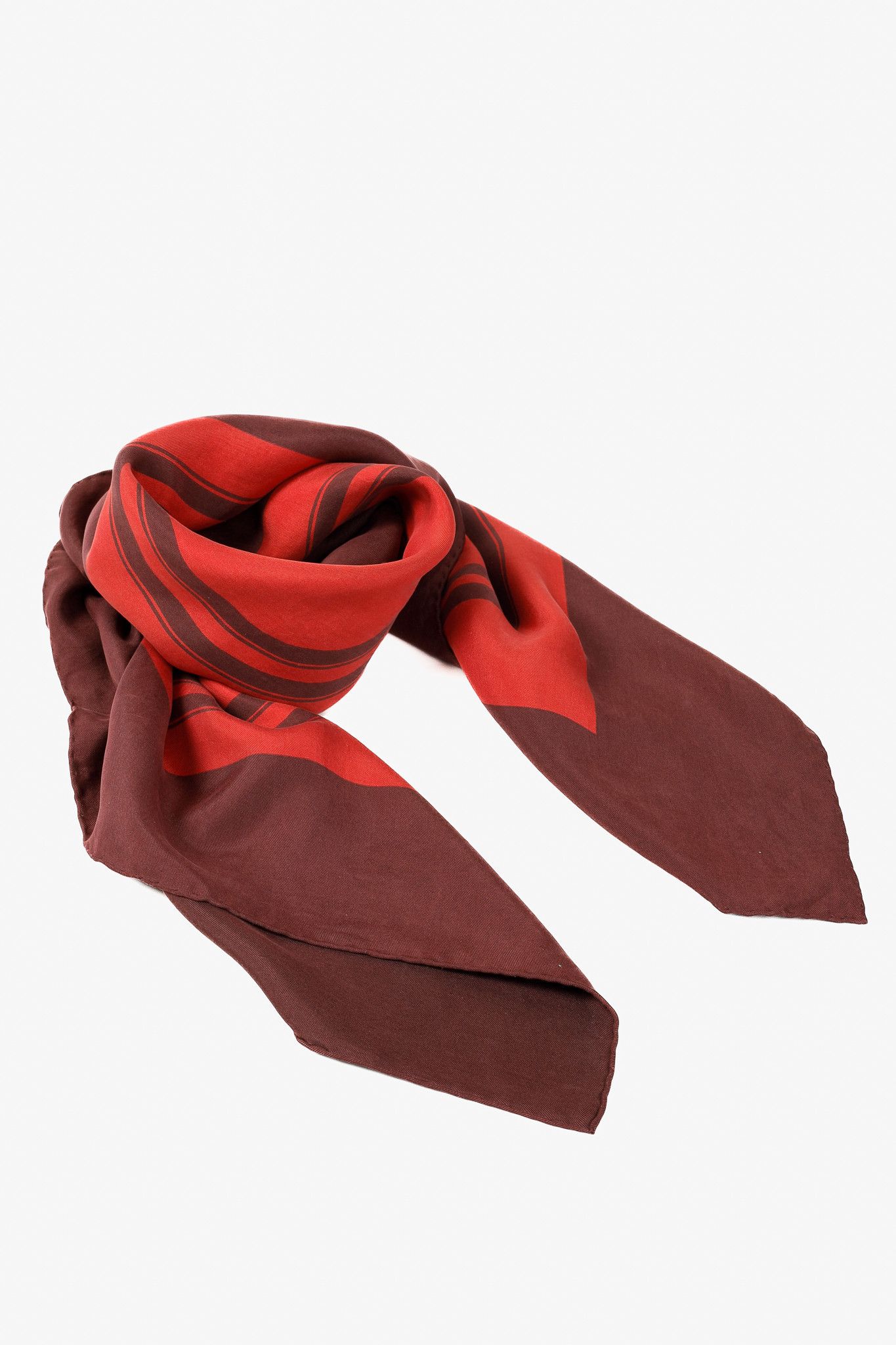 Hermes Hermes Brides de Gala 90 Red Dip-Dye Silk Scarf Size ONE SIZE - 1 Thumbnail