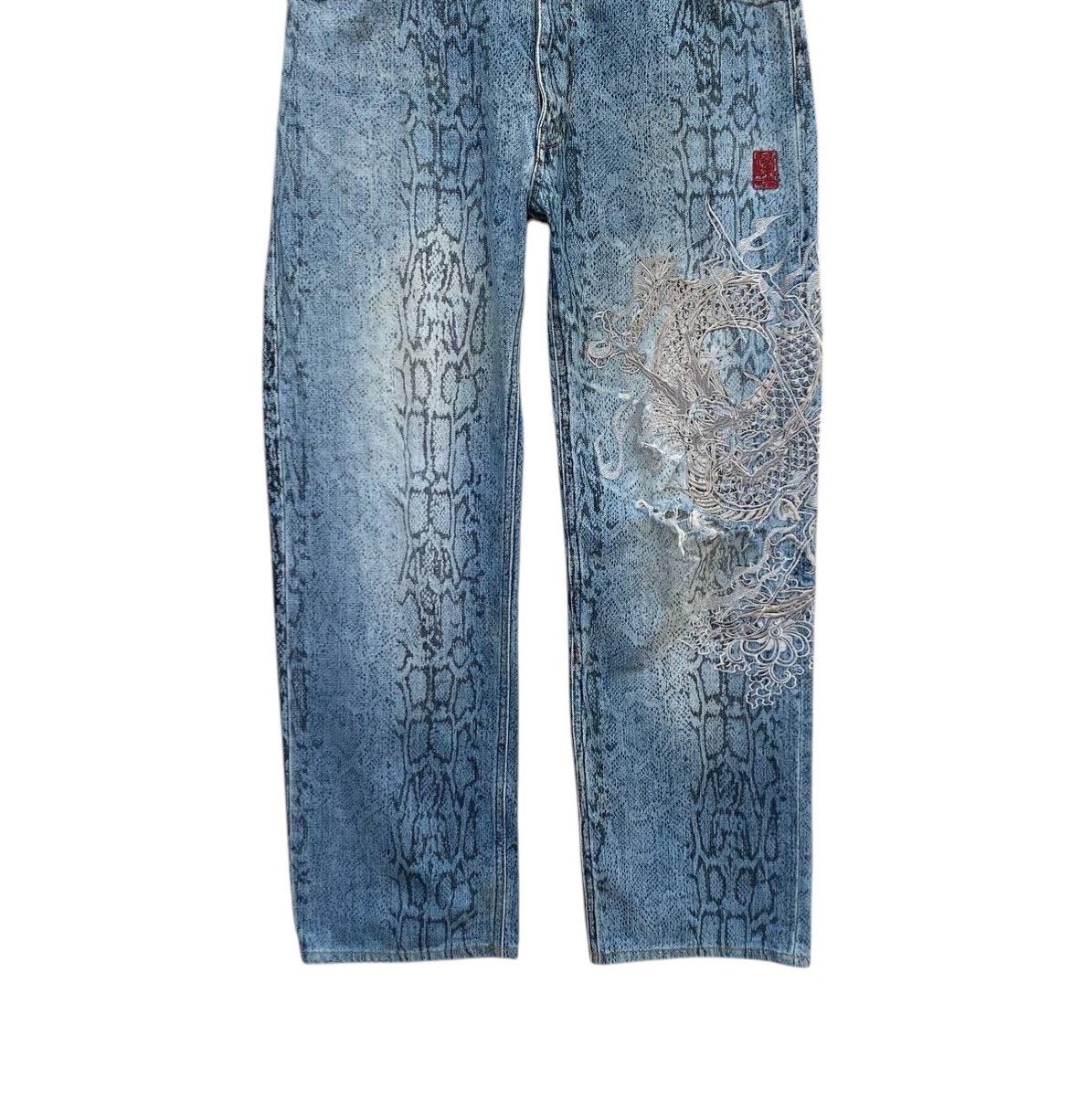 Karakuri Tamashii Distressed Karakuri Tamashii Snakeskin Dragon Embroidered Size US 33 - 3 Thumbnail