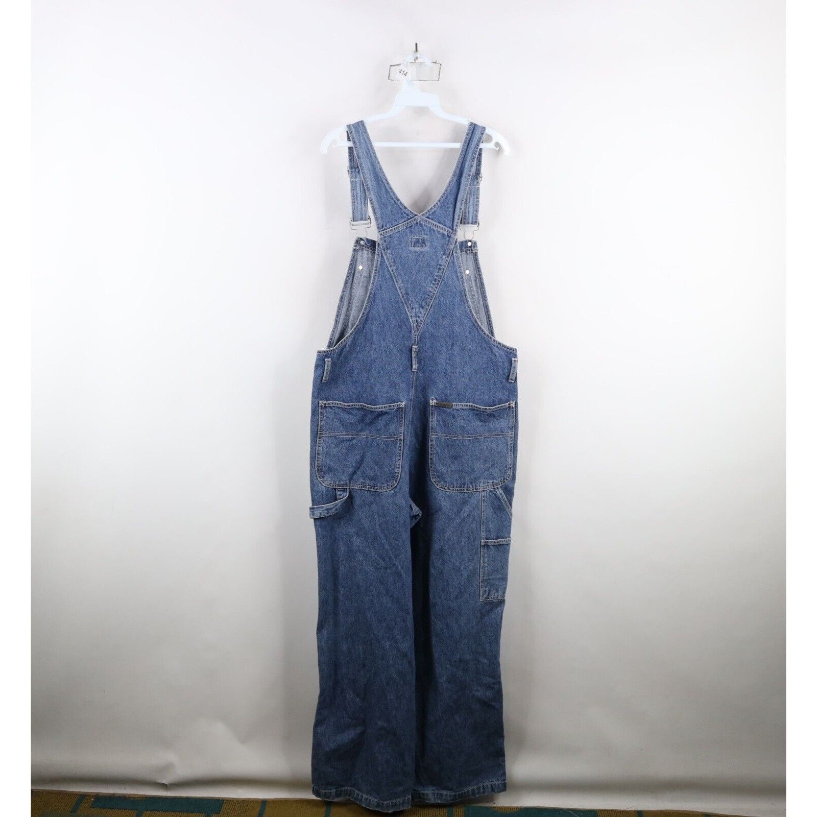 Calvin Klein × Vintage Vintage 90s Calvin Klein Faded Spell Out Wide Leg Overalls Size US 36 / EU 52 - 17 Thumbnail