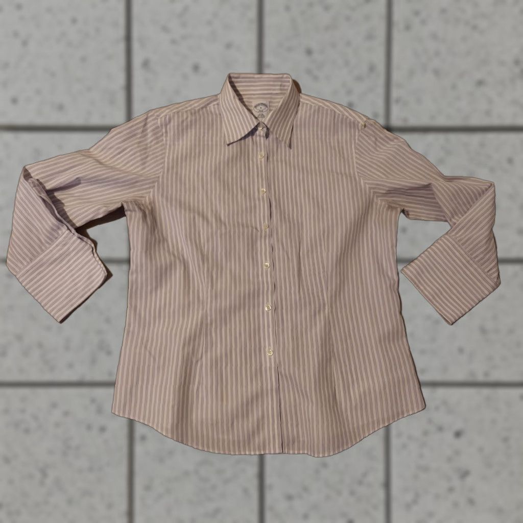 Brooks Brothers VINTAGE: No Brooks Brothers Dress Shirt Blouse 8 Purple Cotton Button Shirt Women Everyday Classic Mens Womens Size M / US 6-8 / IT 42-44 - 1 Thumbnail